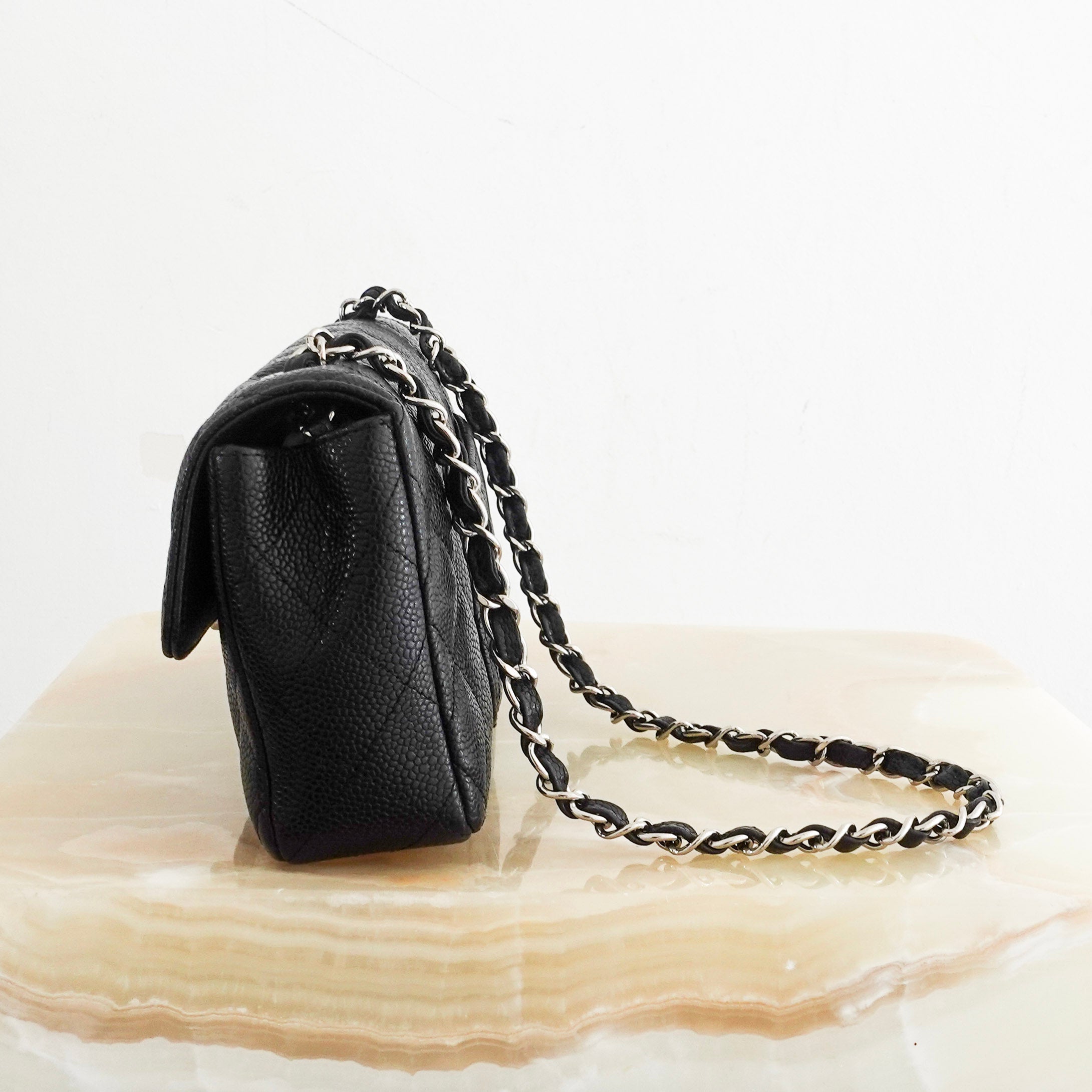 East West shoulder bag caviar