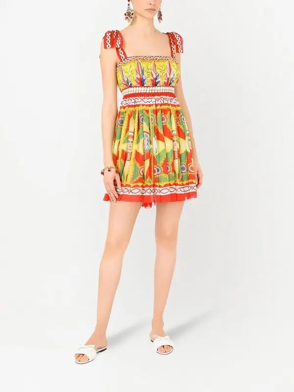 Dolce & Gabbana Multicolour Carretto Chiffon Mini Dress (RRP £1800) | Authentic Preloved - Reloved Again