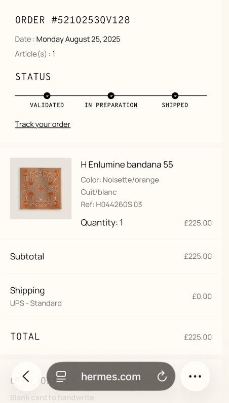 Hermès H Enlumine Bandana Silk Scarf (RRP £255) | Authentic Preloved