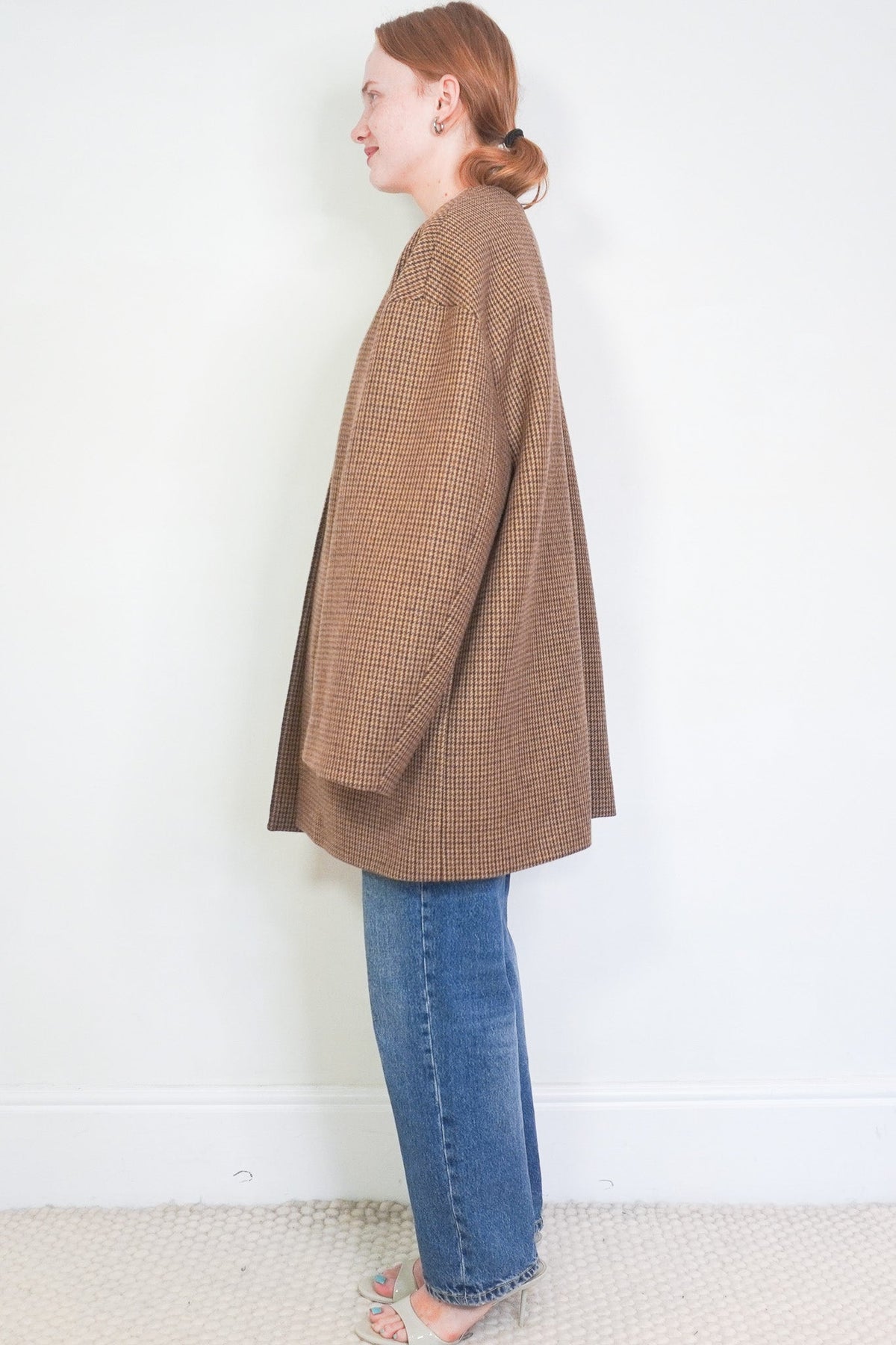 Celine Wool Houndstooth Coat in Brown RRP £1750 | Authentic Preloved
