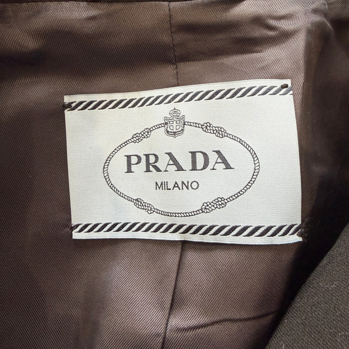 NEW Prada Black Wool Coat with White Trim Collar (RRP £2500) | Authentic Preloved - Reloved Again