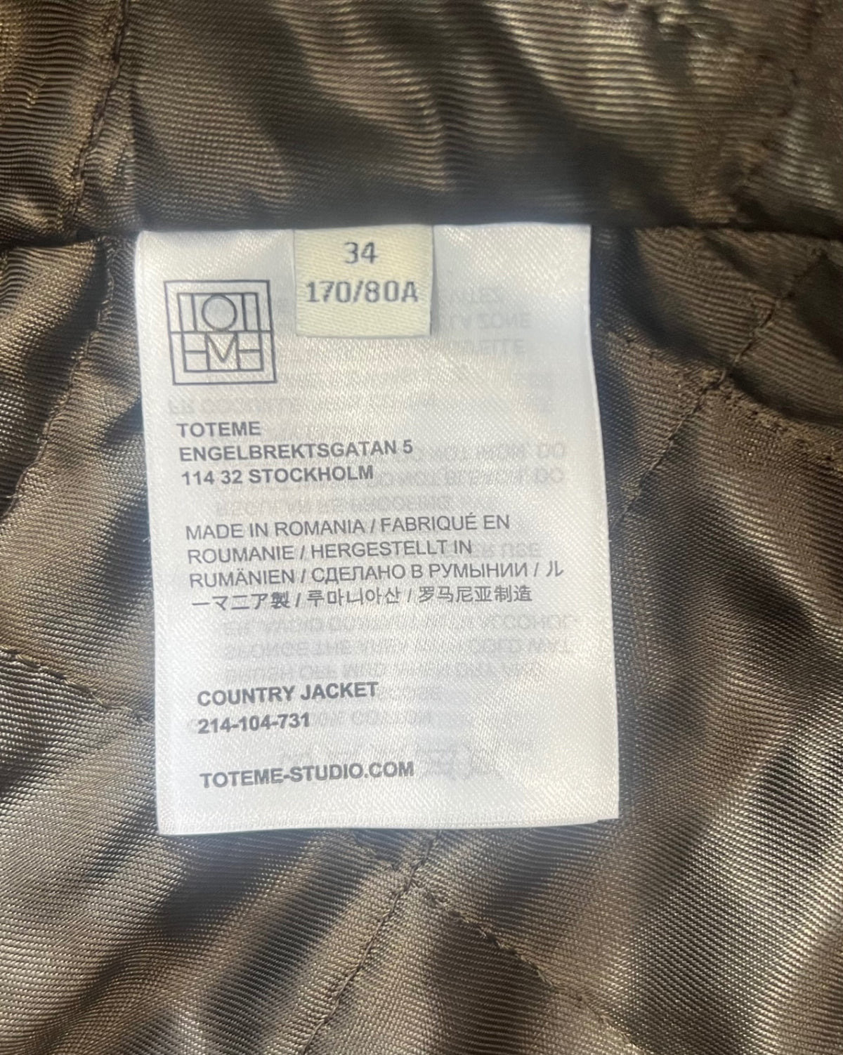 Toteme Wax Jacket (RRP £630) | Authentic Preloved - Reloved Again