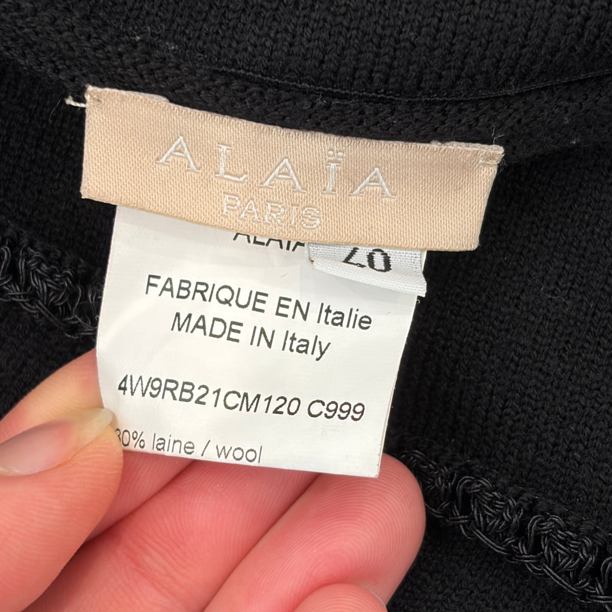 Alaia knitted skater black dress FR 40 M