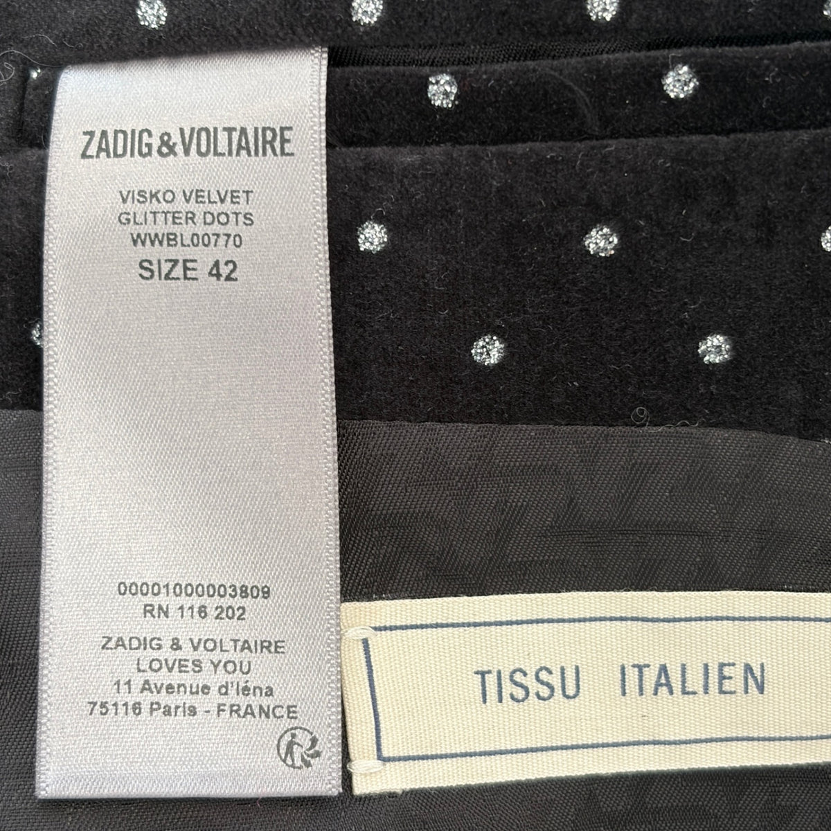 Zadig & Voltaire Visko Velvet FR 2 blazer rrp £495
