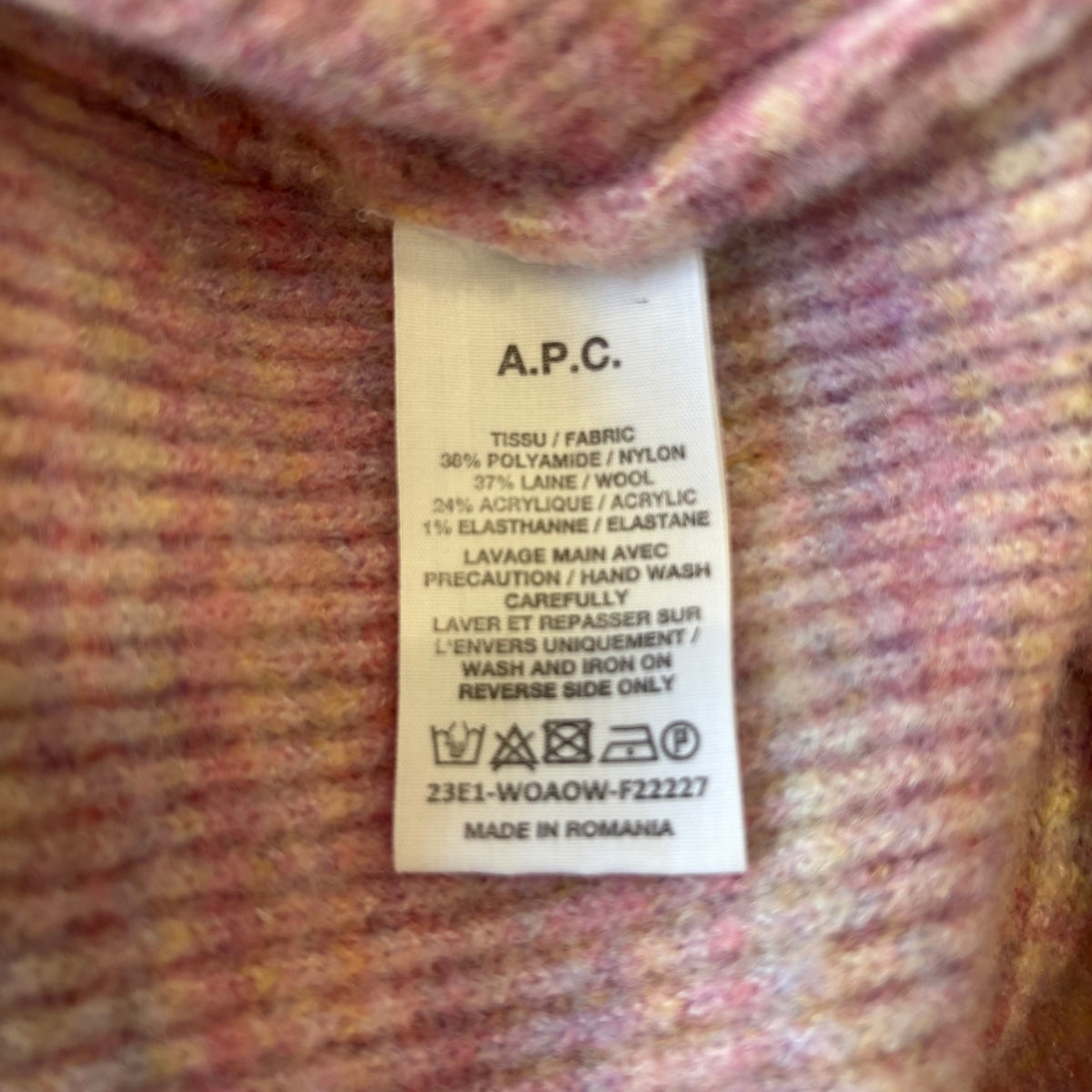 A.P.C Pink Knitted Jumper UK M