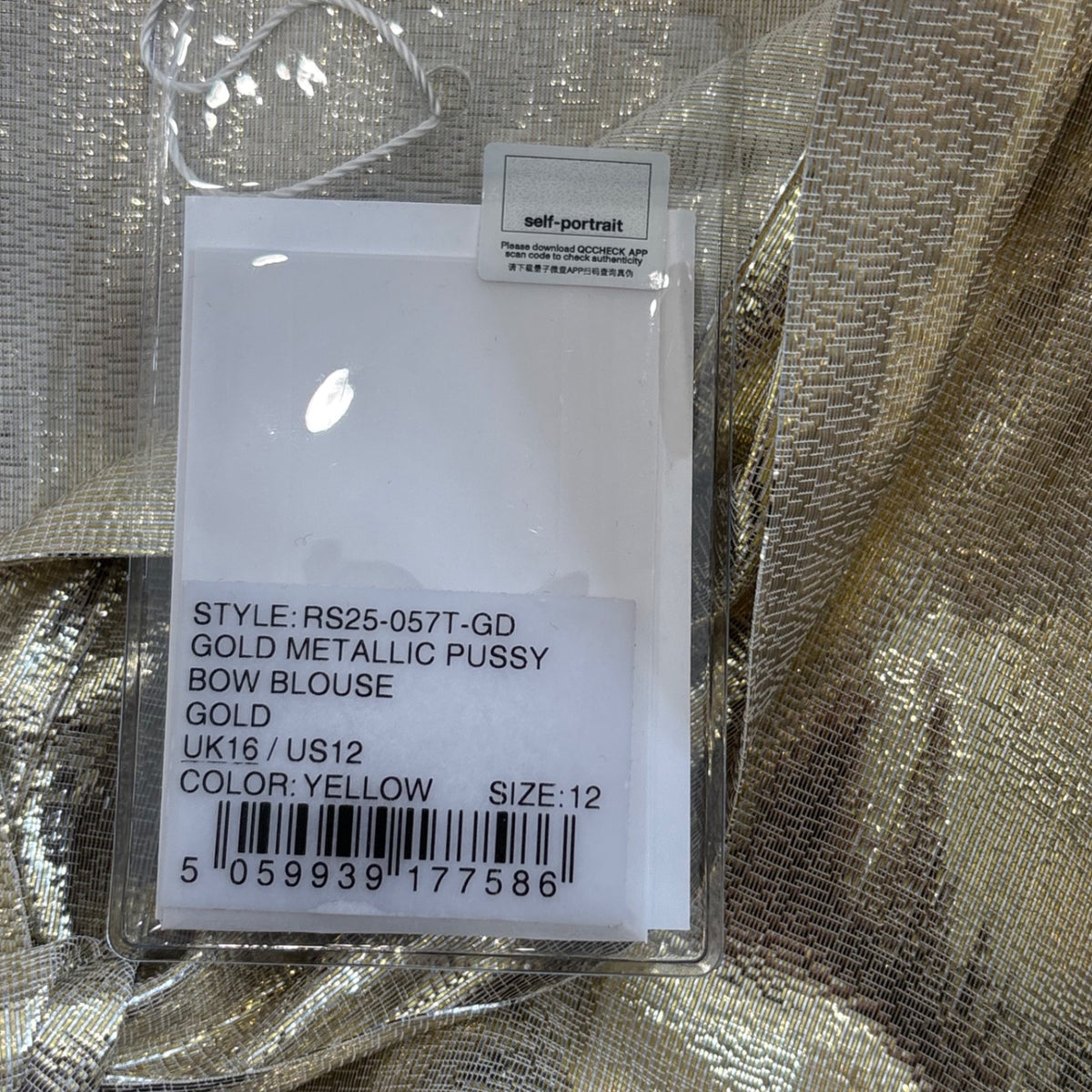 NEW Self Portrait Metallic Pussy Bow Blouse (RRP £304) | Authentic Preloved - Reloved Again