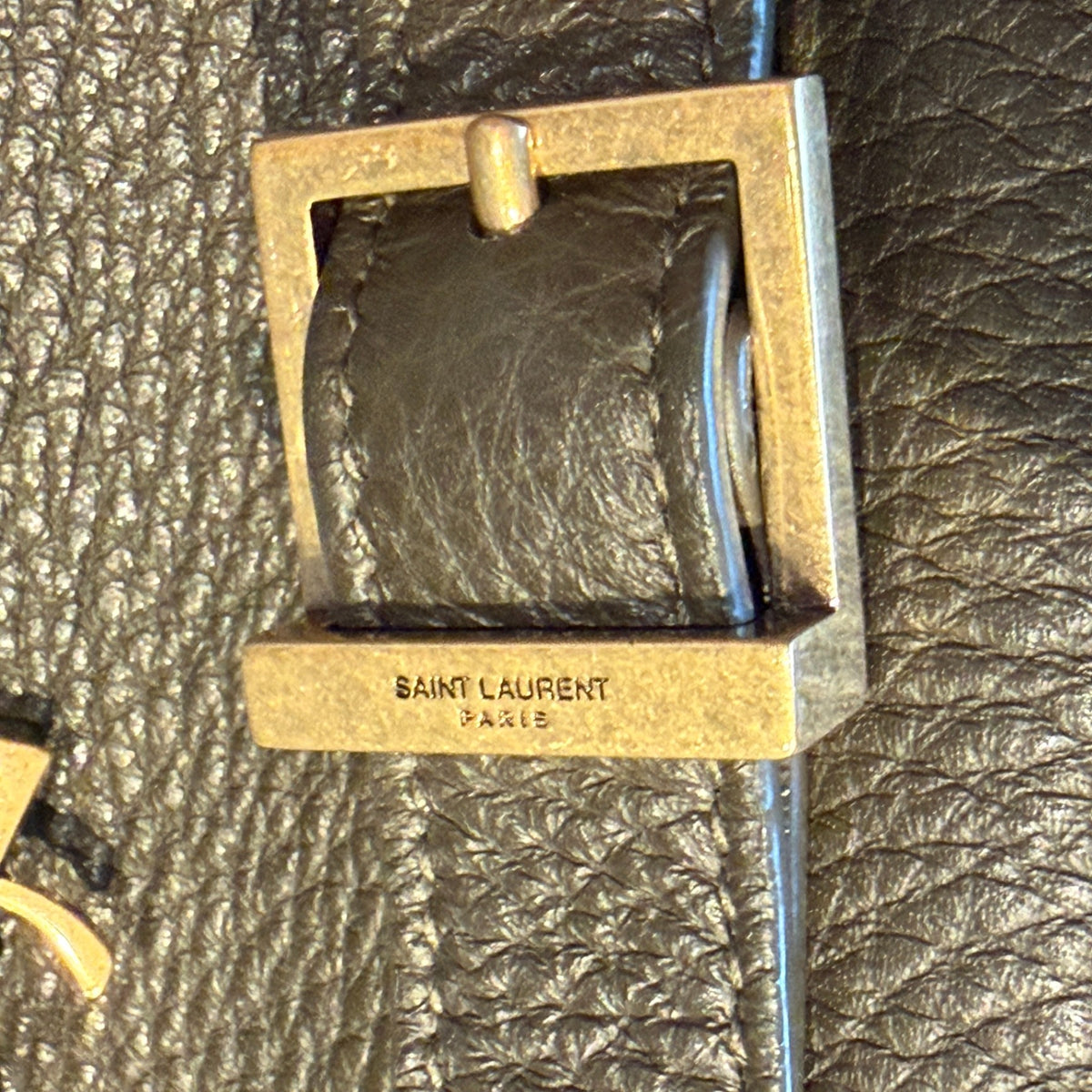 Saint Laurent Khaki Le 5 à 7 Supple Baby Shoulder Bag | Authentic Preloved - Reloved Again