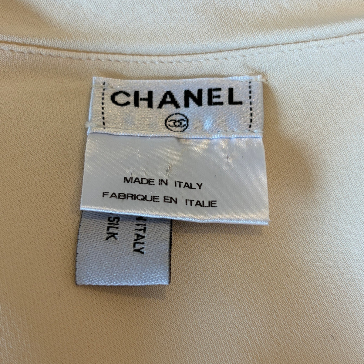 Chanel Fall One-Shoulder Silk Top | Authentic Preloved - Reloved Again