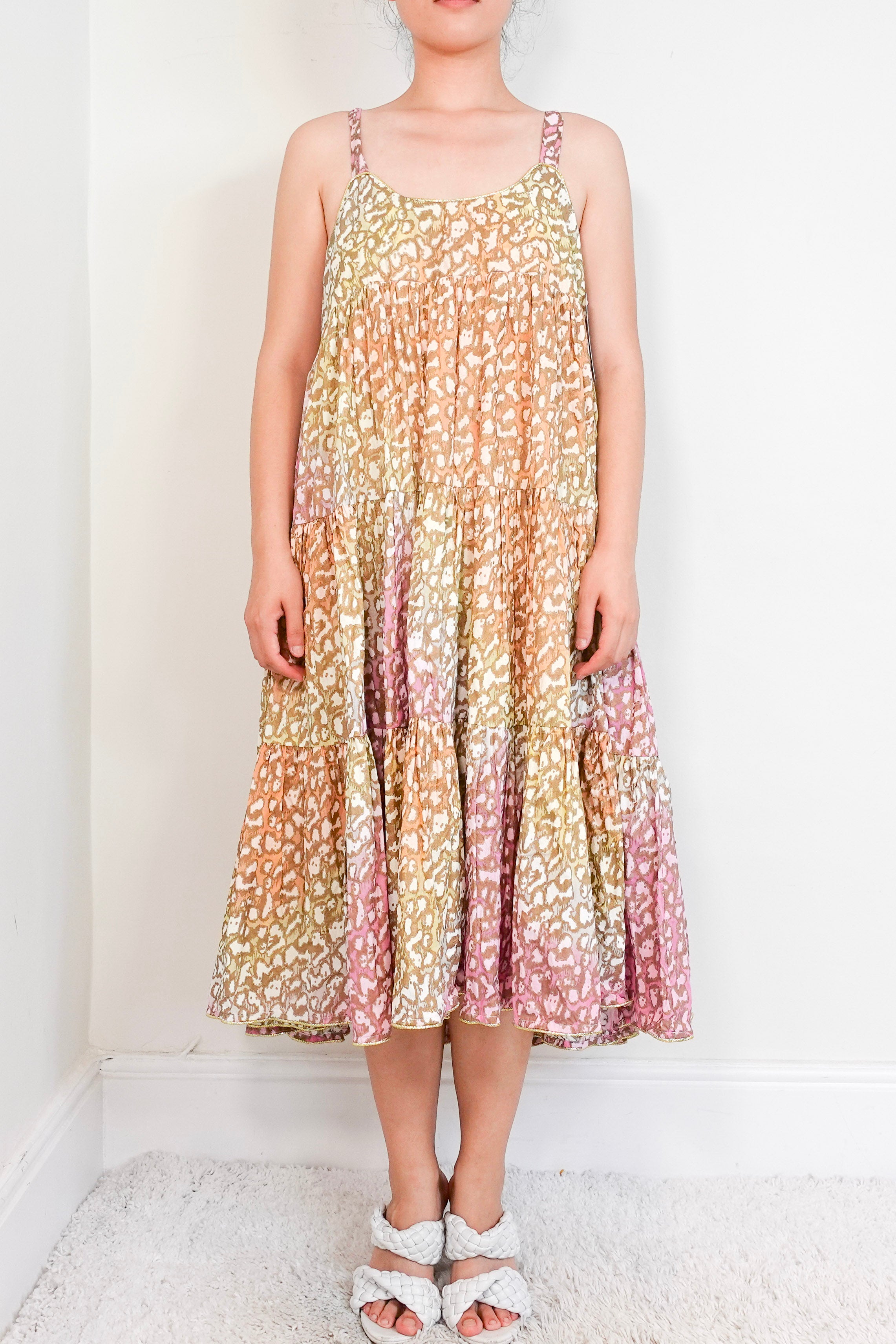 Juliet Dunn Tie Dye 70s Leopard print Midi Sundress RRP £250 | Authentic Preloved