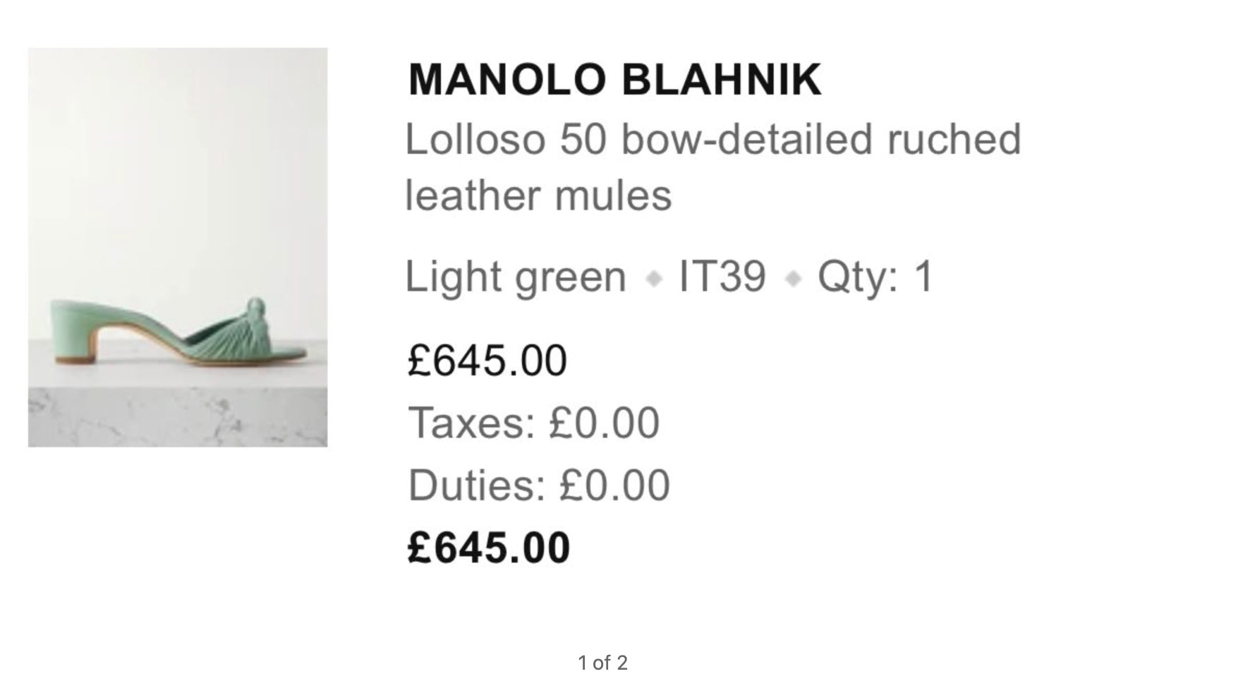 Manolo Blahnik Green Mules RRP £775 | Authentic Preloved