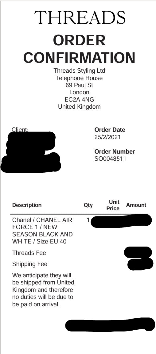 NEW Chanel Air Force 1 (RRP £790) | Authentic Preloved