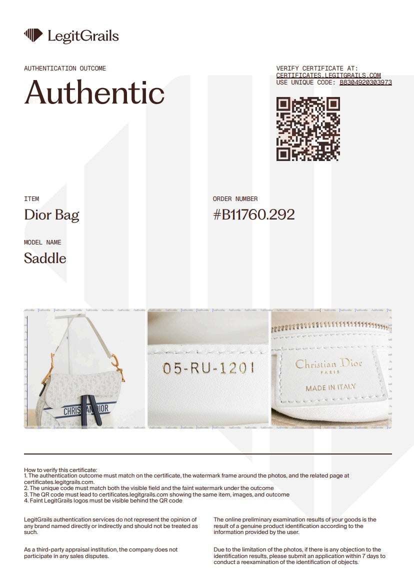 Dior White Perforated Oblique Saddle Bag with Strap (RRP £3500) | Authentic Preloved
