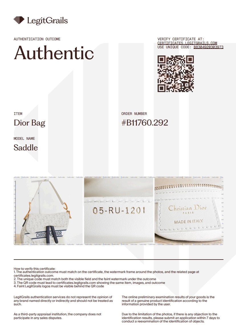 Dior White Perforated Oblique Saddle Bag with Strap (RRP £3500) | Authentic Preloved - Reloved Again