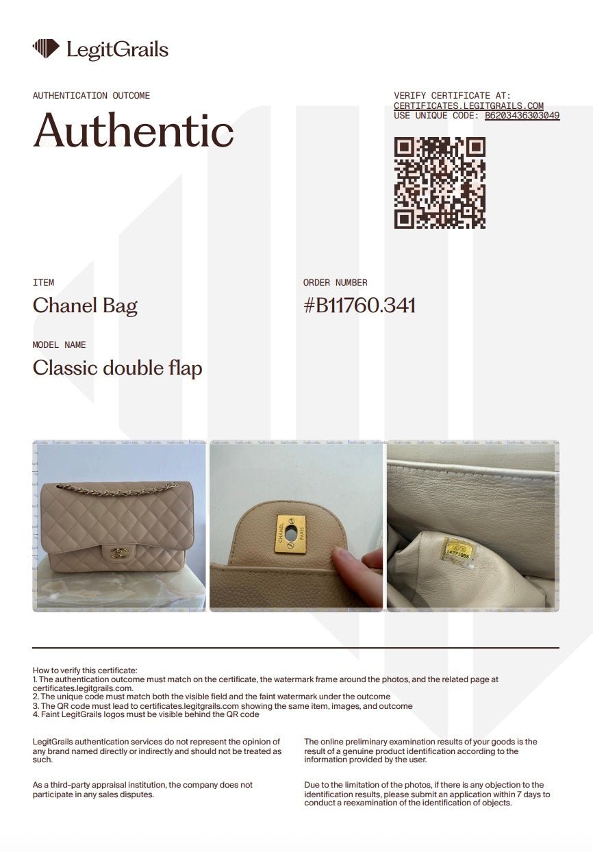 Chanel Jumbo Classic Double Flap Bag in Beige Caviar Leather RRP (£9830) | Authentic Preloved - Reloved Again