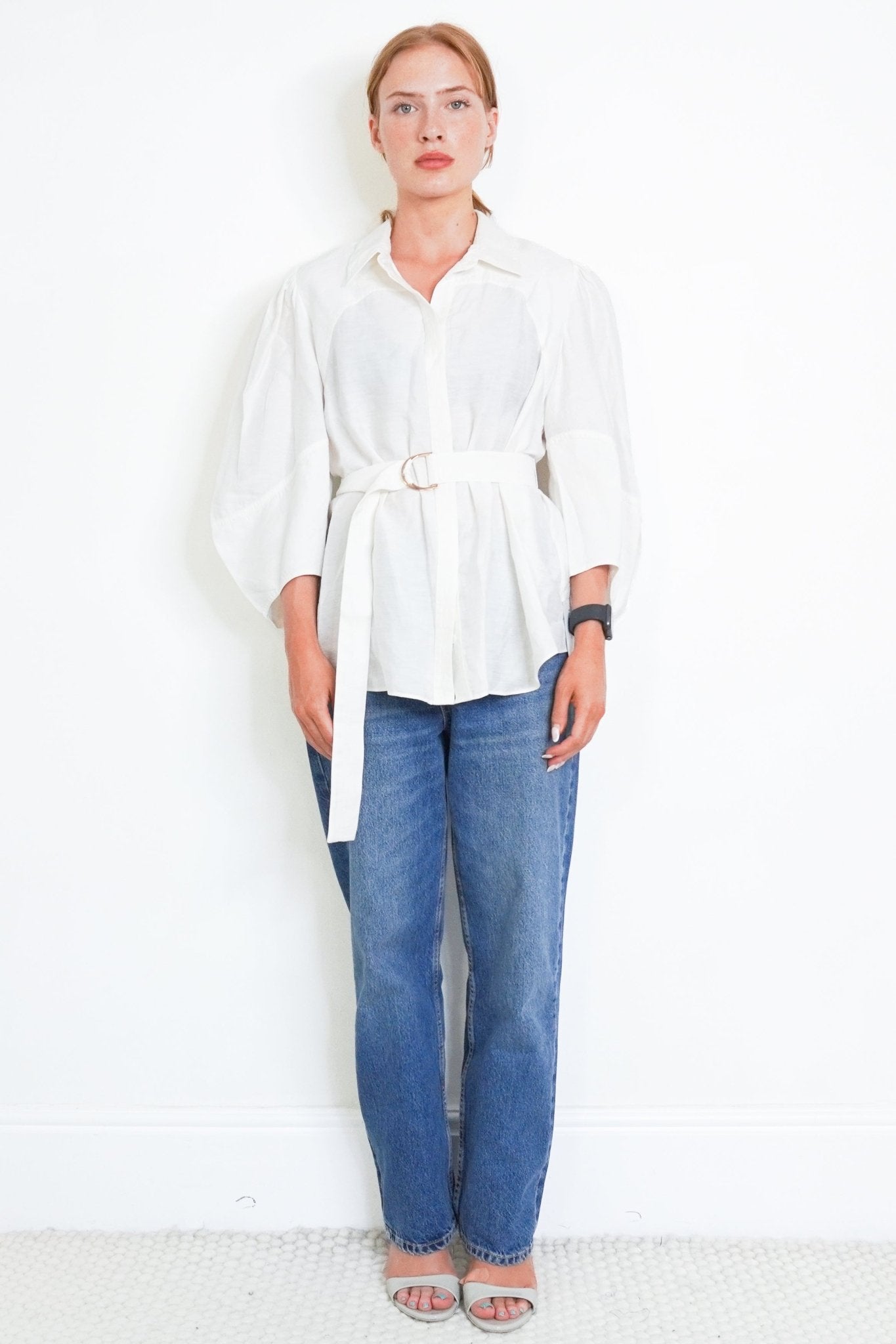 Acler Cream Linen Blend Belted Shirt (RRP £210) | Authentic Preloved - Reloved Again