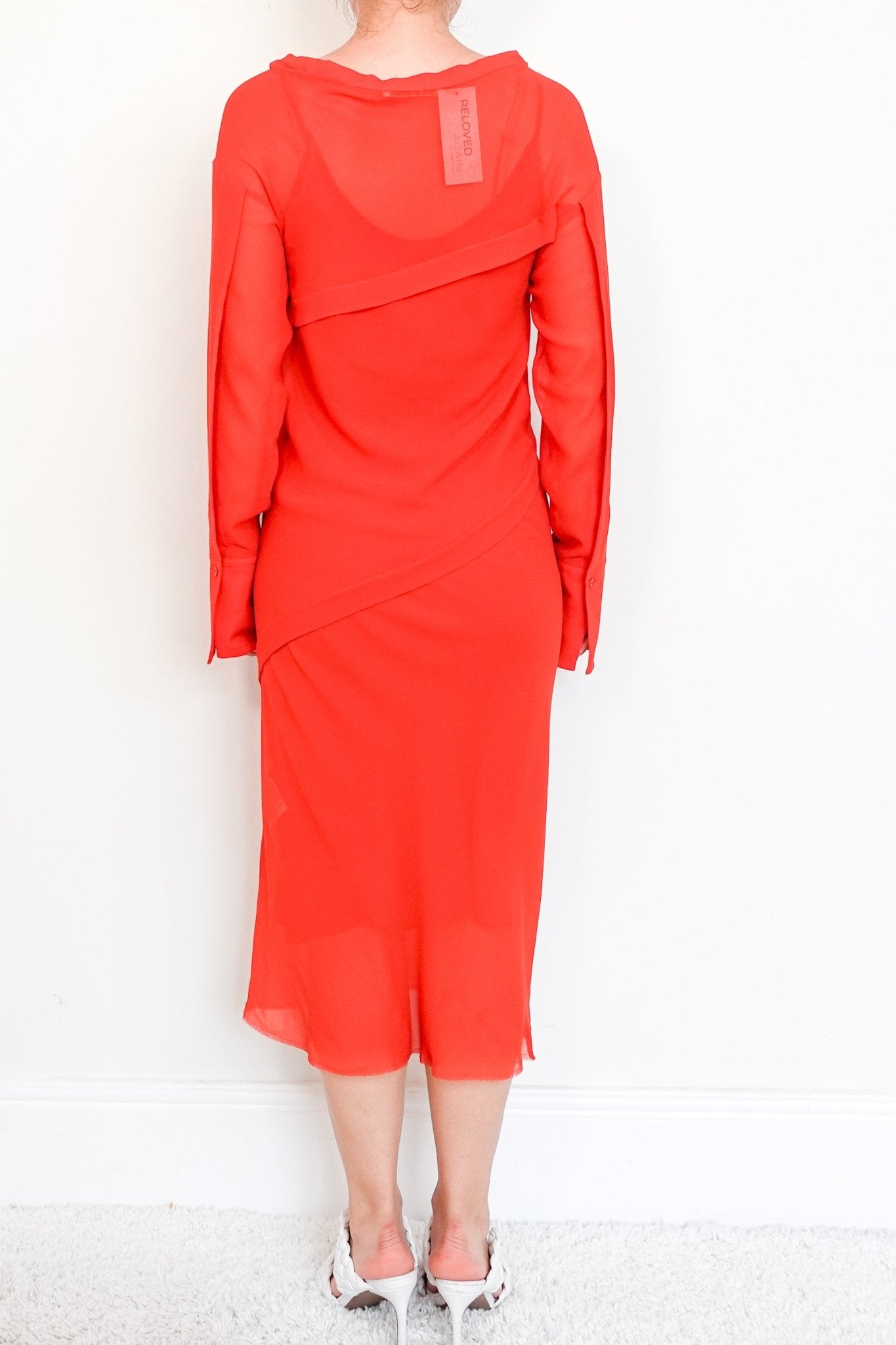 Acne Studios Red Sheer Dress with Slip RRP £450 | Authentic Preloved - Reloved Again