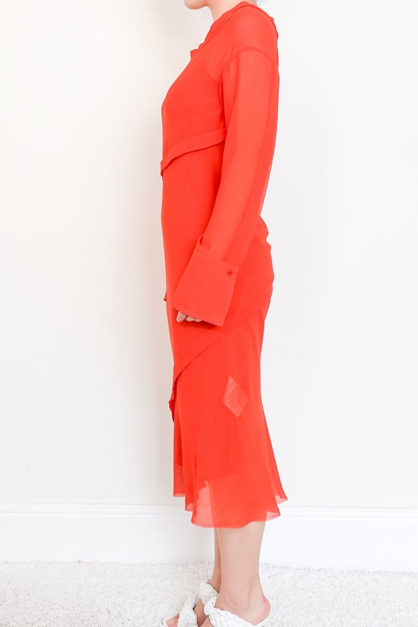 Acne Studios Red Sheer Dress with Slip RRP £450 | Authentic Preloved - Reloved Again