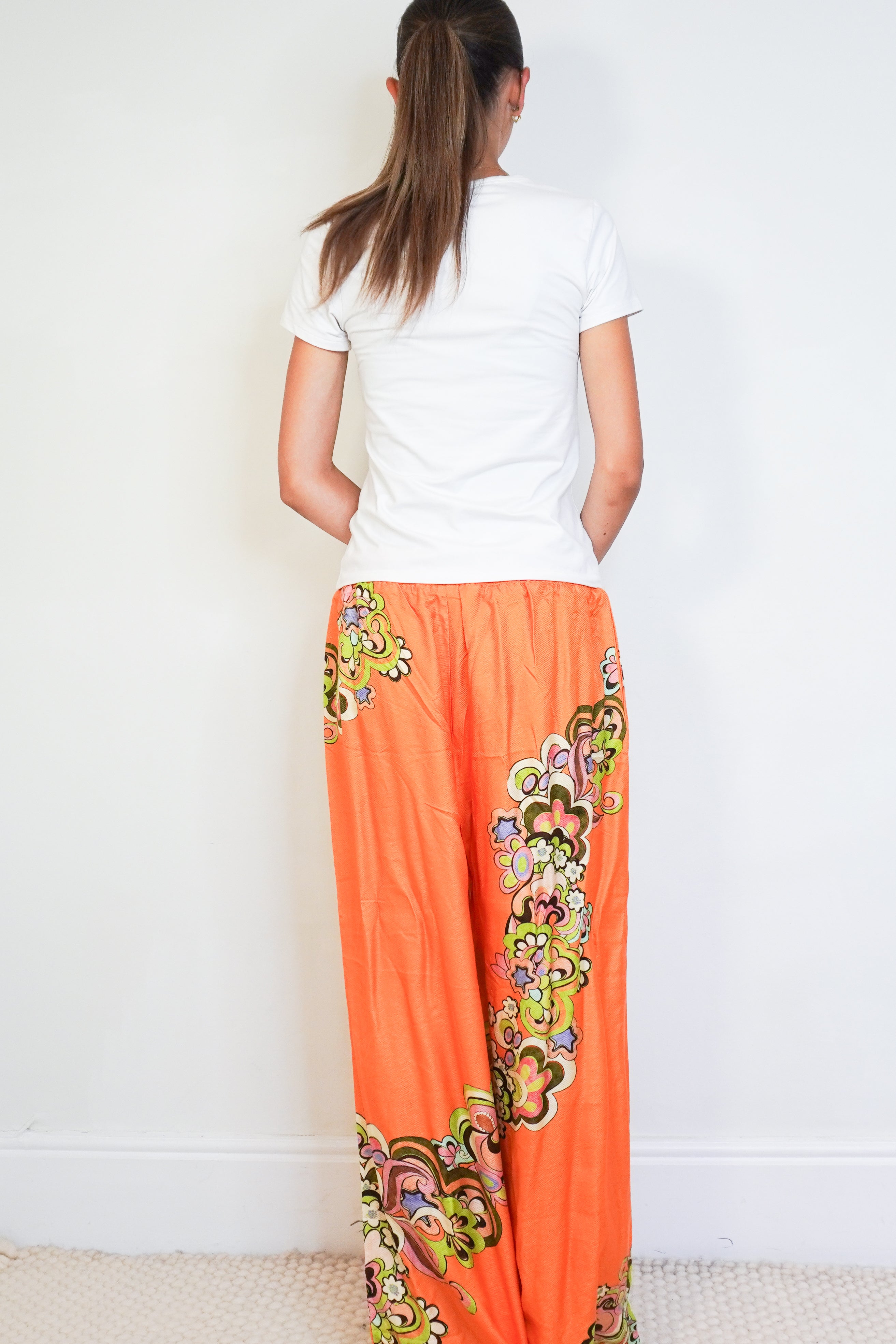 Alémais Starscape Floral-Print Wide-Leg Pants back photo chelsea london