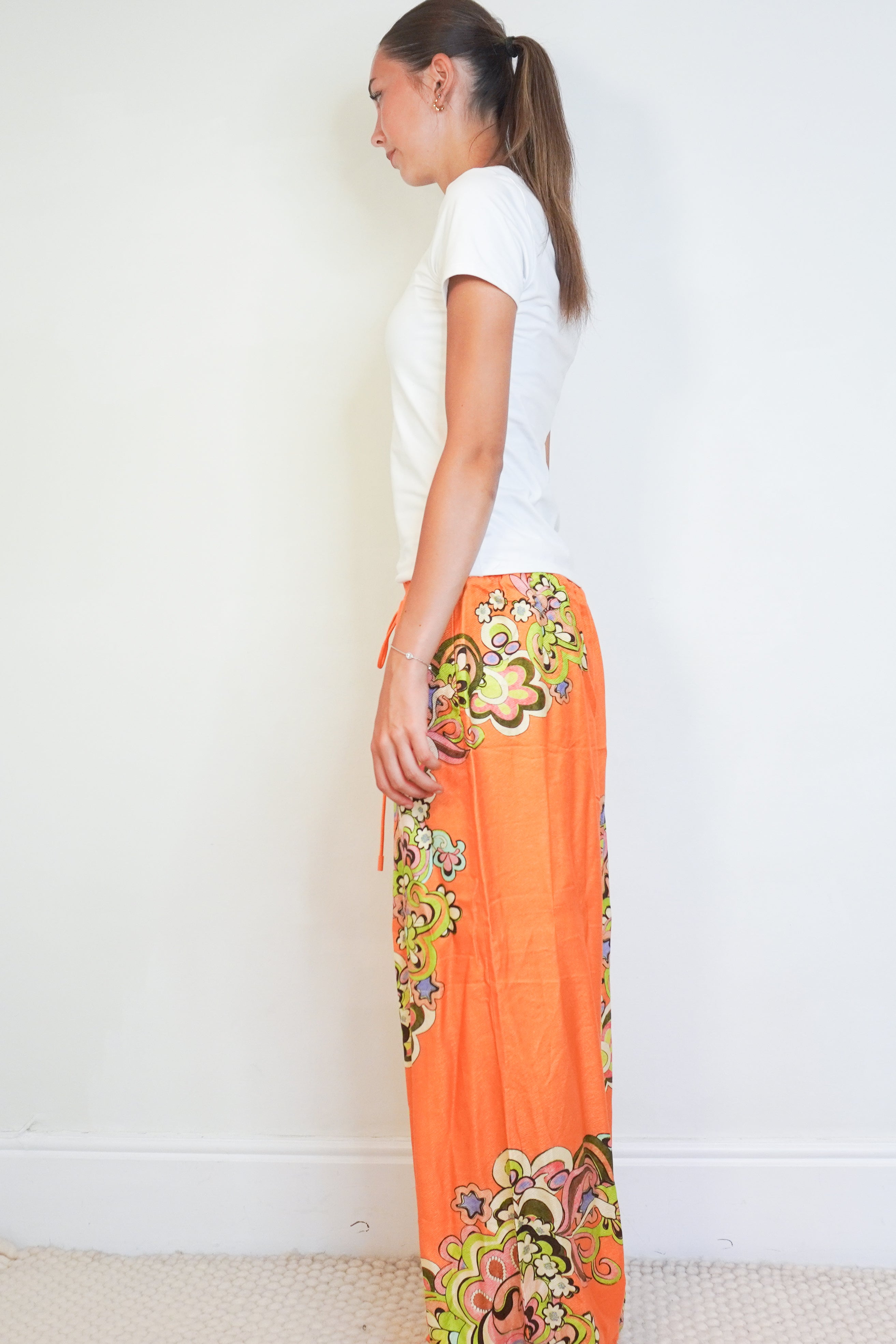Alémais Starscape Floral-Print Wide-Leg Pants side photo chelsea london