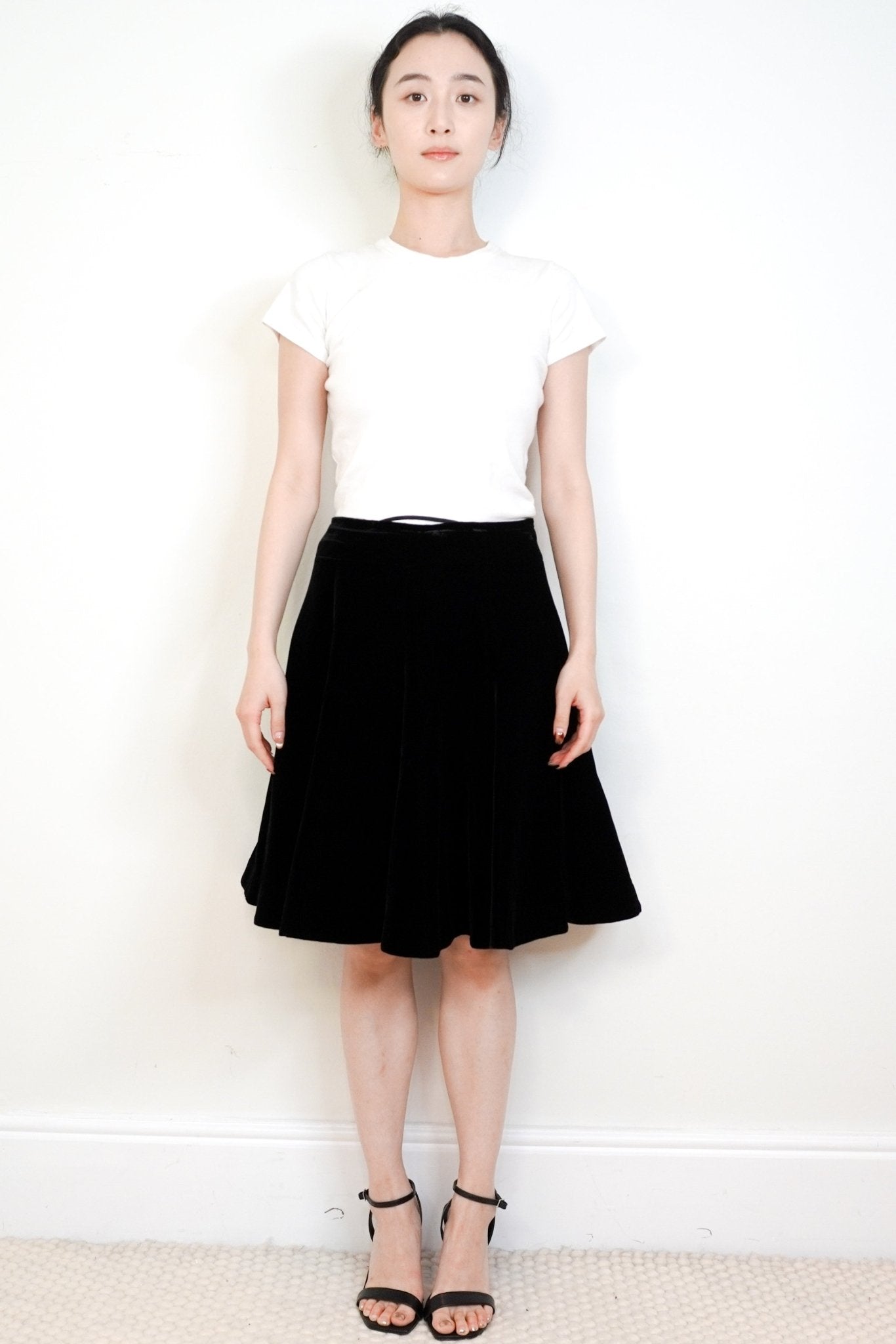 Alaïa Black Velvet A - Line Midi Skirt RRP £1.75K | Authentic Preloved - Reloved Again