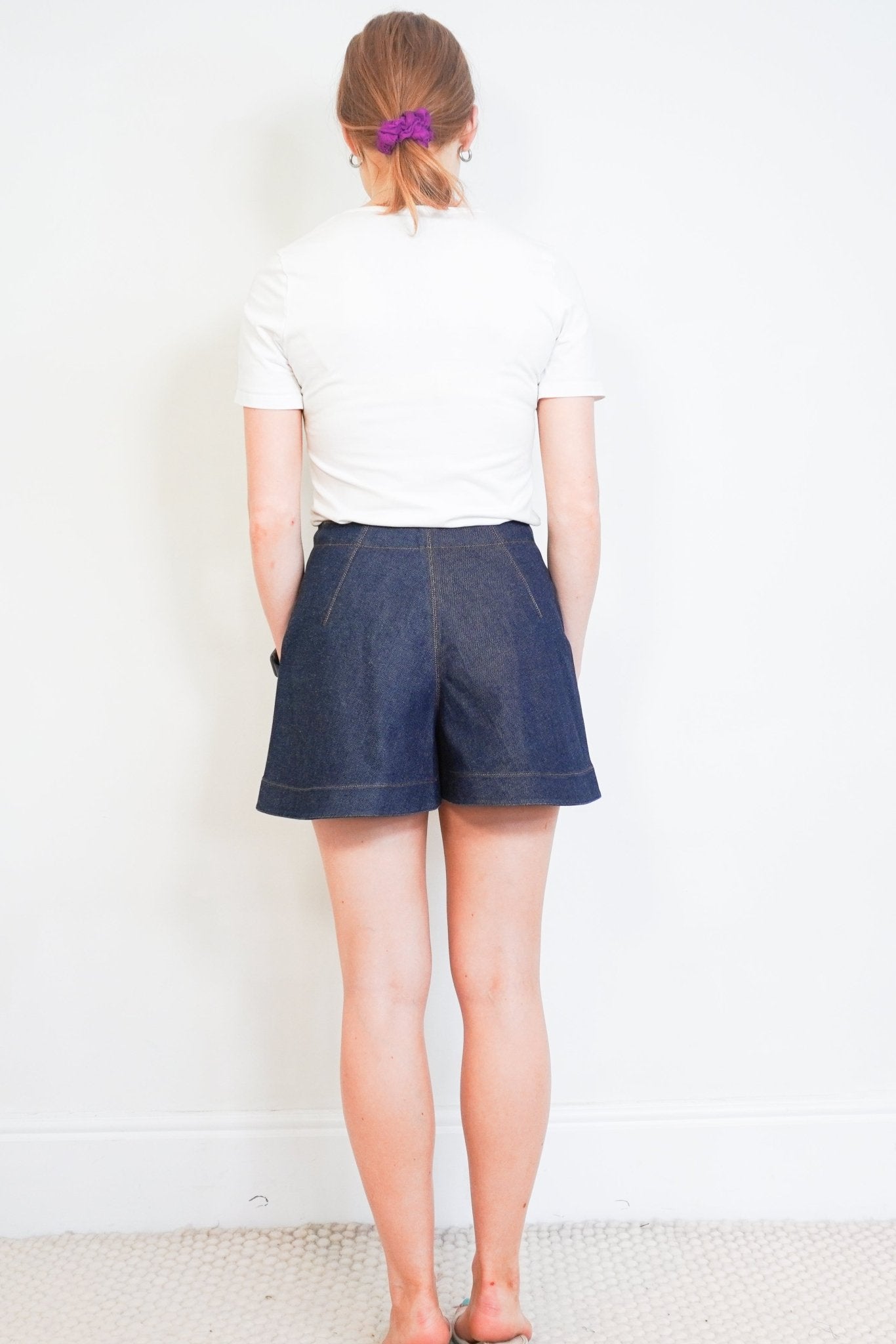 Alaïa High-Rise Blue Denim Shorts (RRP £660) | Authentic Preloved - Reloved Again