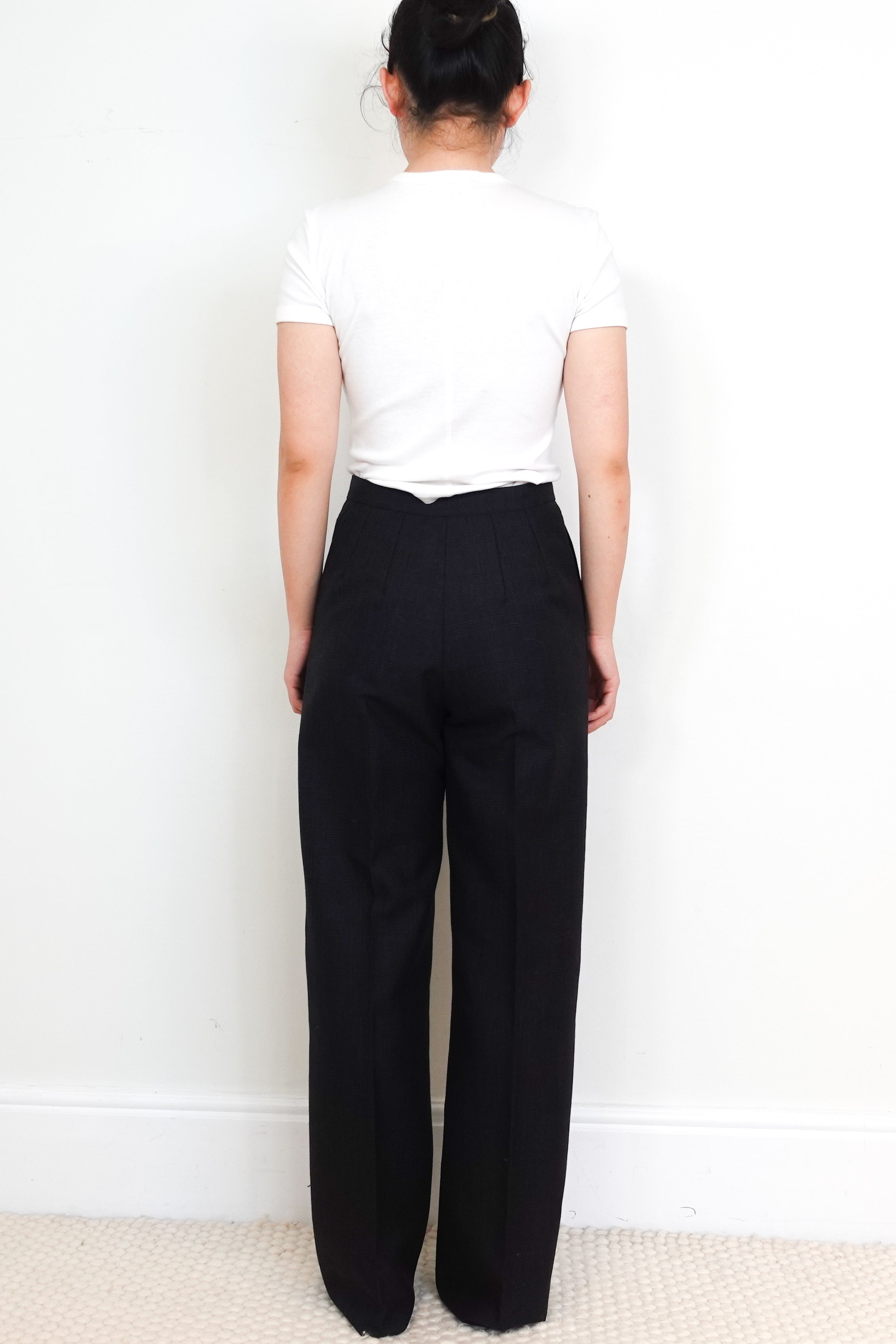Alaia-Dark-Grey Heritage-Check-Tailored-Trousers-back-picture-Chelsea-London