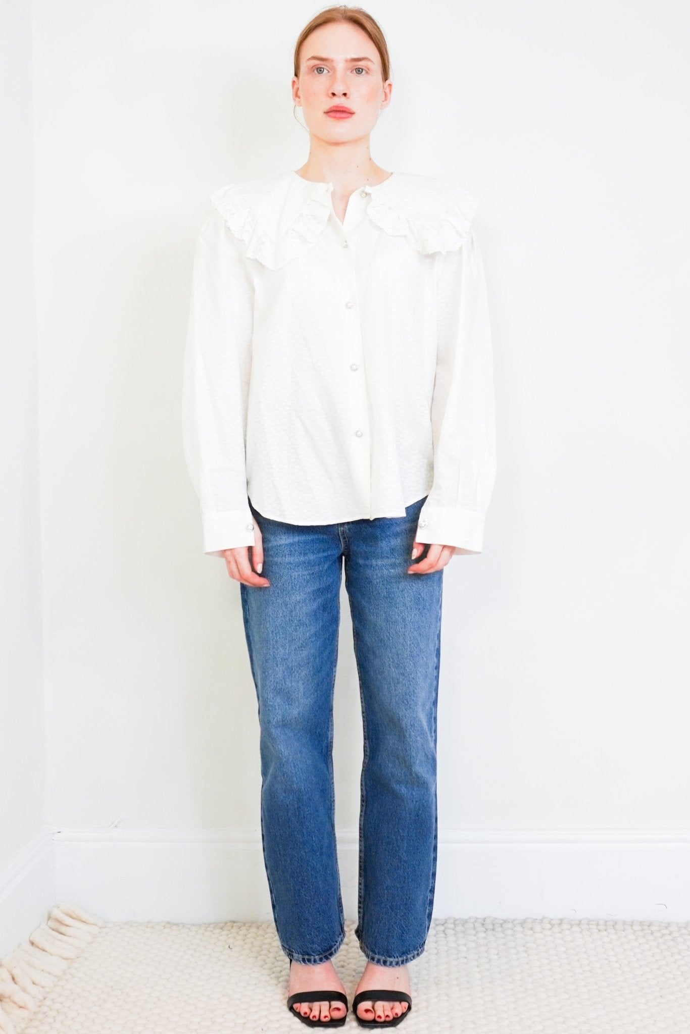 Alessandra Rich White Embroidered Blouse RRP £380 | Authentic Preloved - Reloved Again