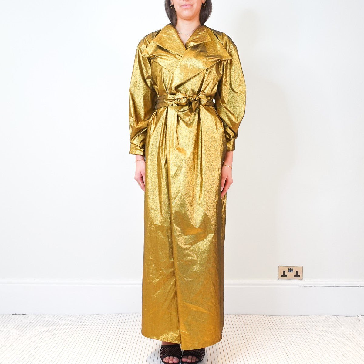 Alessandra Jane Gold pleated maxi dress | Authentic and Preloved - Reloved Again