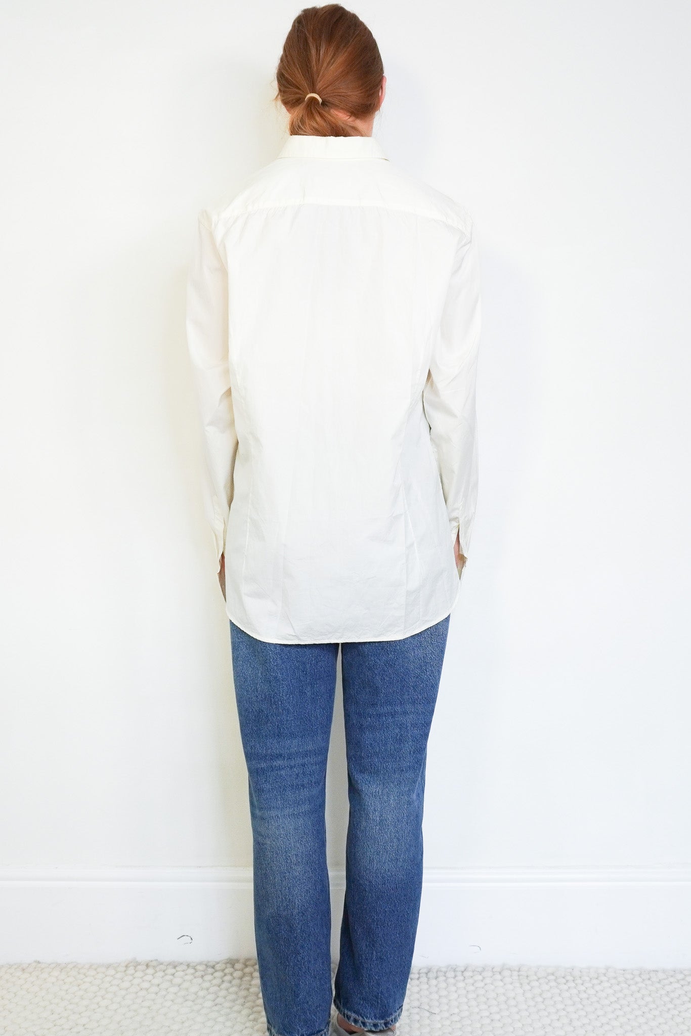 Alex Eagle Cream Cotton Button-Down Shirt back photo chelsea london