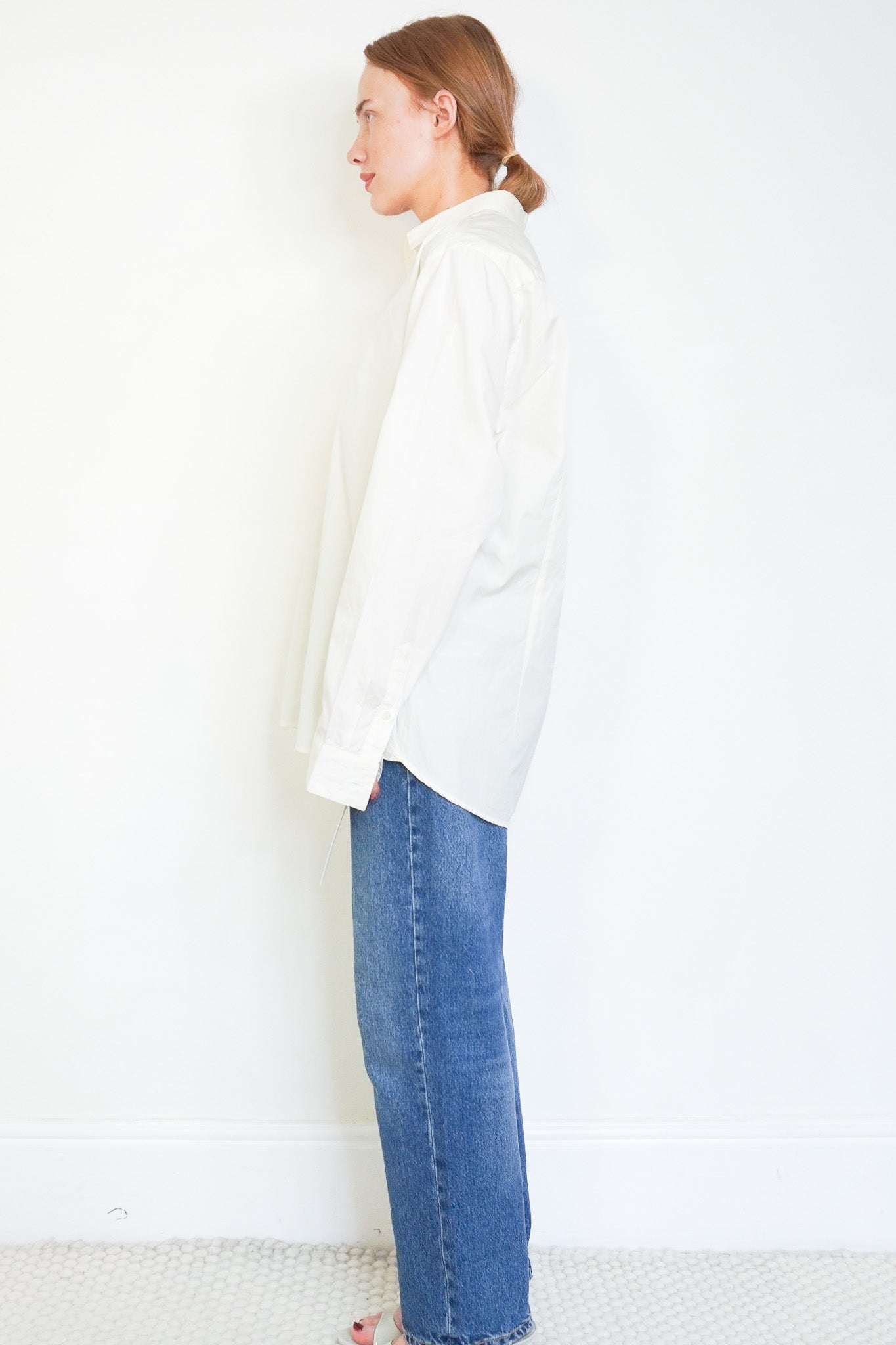 Alex Eagle Cream Cotton Button-Down Shirt side photo chelsea london
