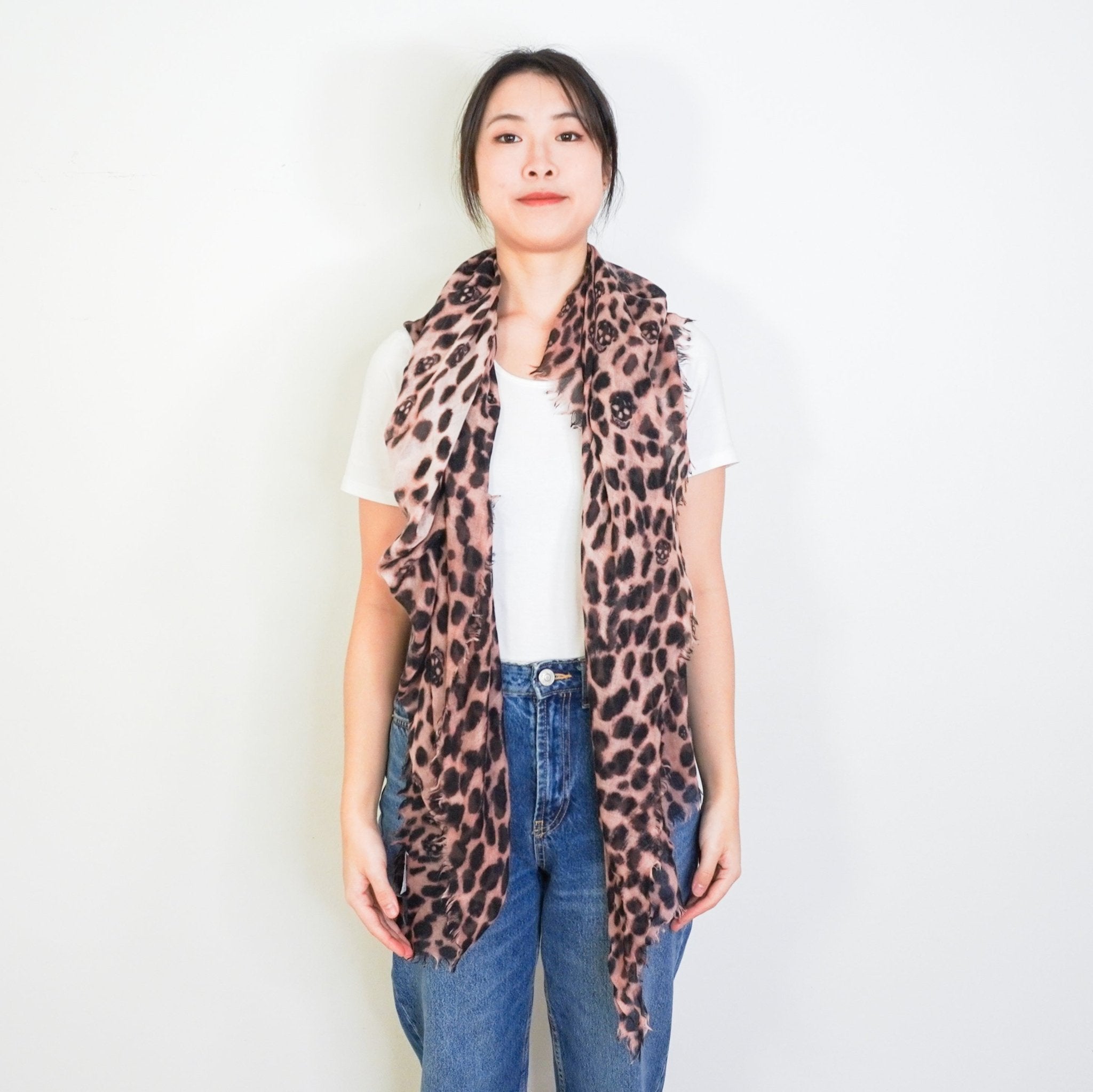 Alexander McQueen Black and Pink Skull Scarf RRP £280 | Authentic Preloved - Final Sale - Reloved Again