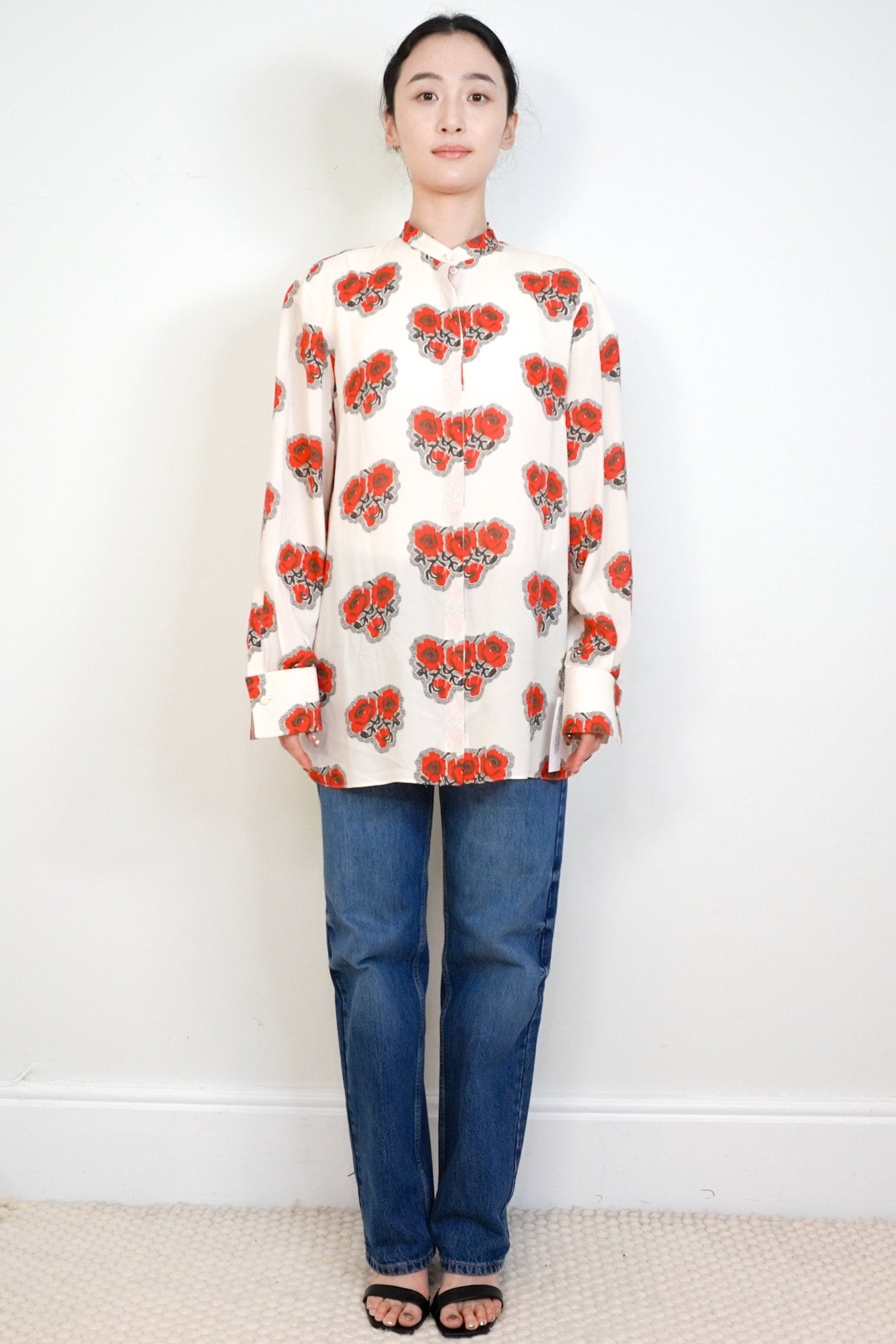 Alexander McQueen Cream Floral Silk Blouse RRP £690 | Authentic Preloved - Reloved Again