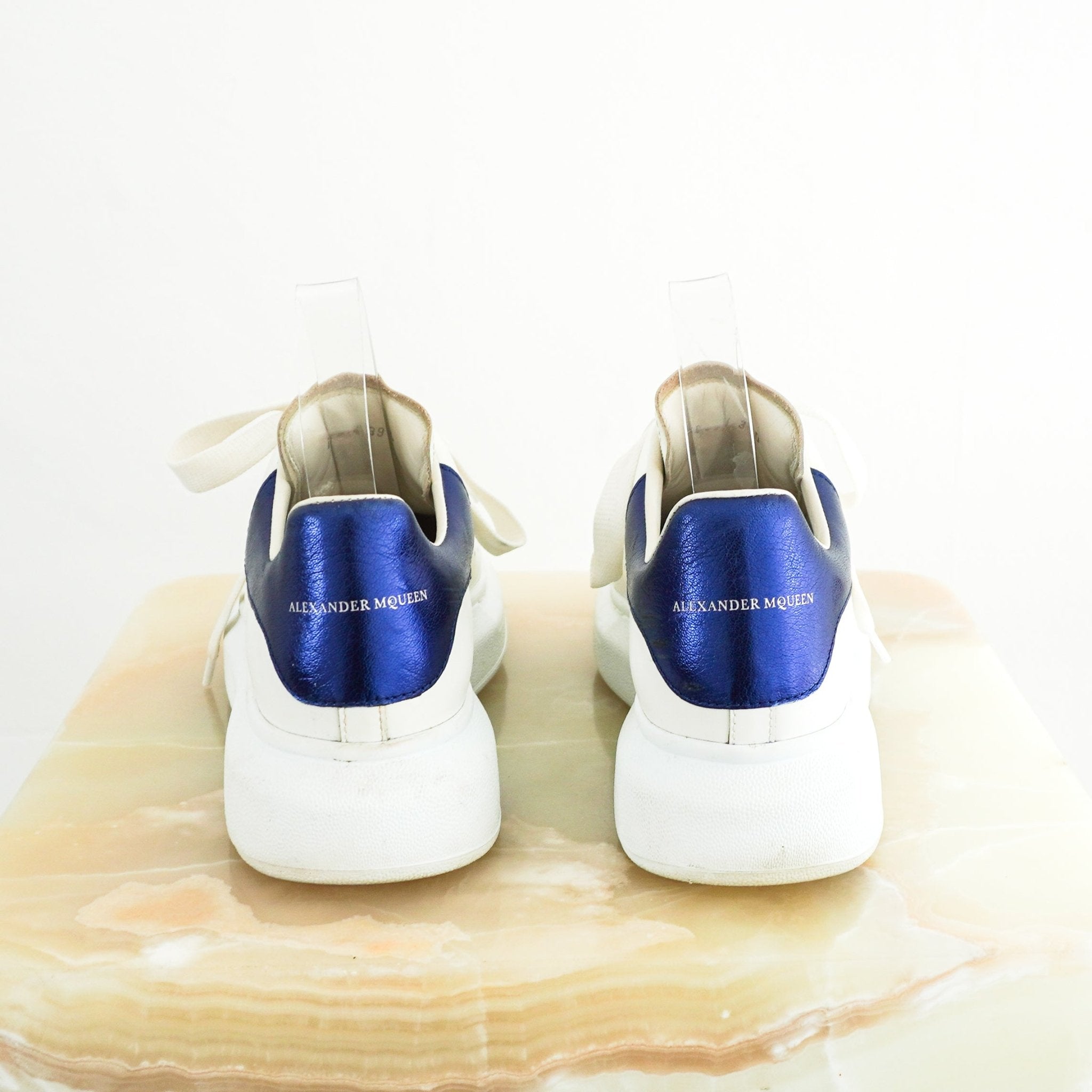 Alexander McQueen Oversize Sneaker in White and Blue RRP £460 | Authentic Preloved - Reloved Again