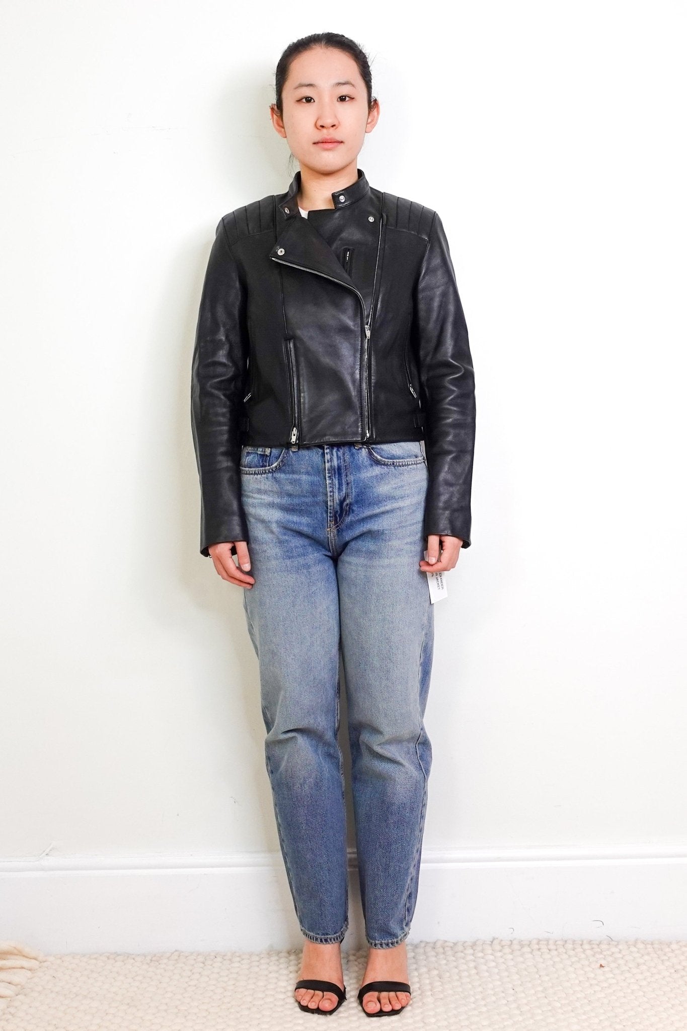 Alexander Wang Black Leather Biker Jacket RRP £1395 | Authentic Preloved - Reloved Again