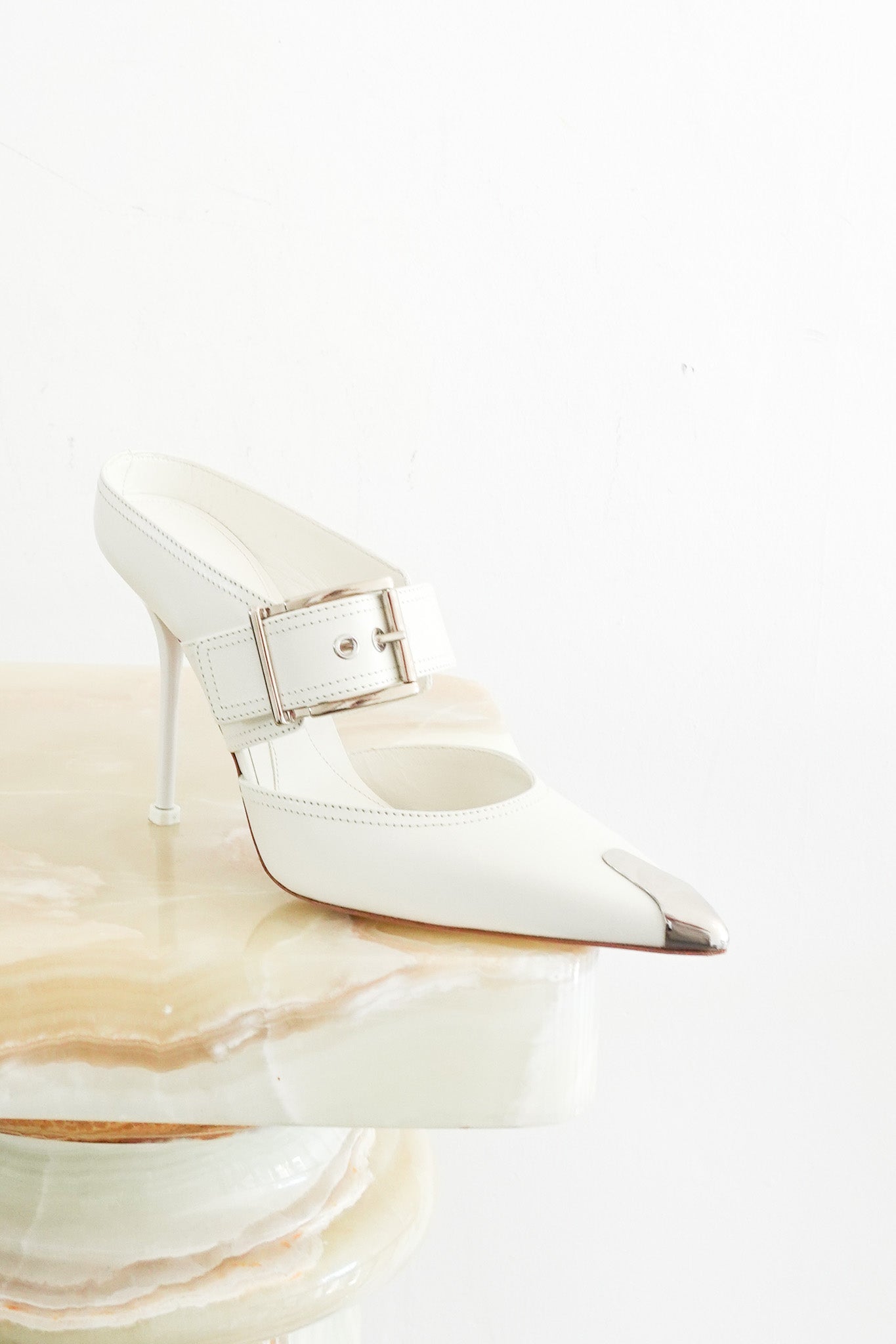 Alexander McQueen Alex Buckle Mules RRP £550 | Authentic Preloved