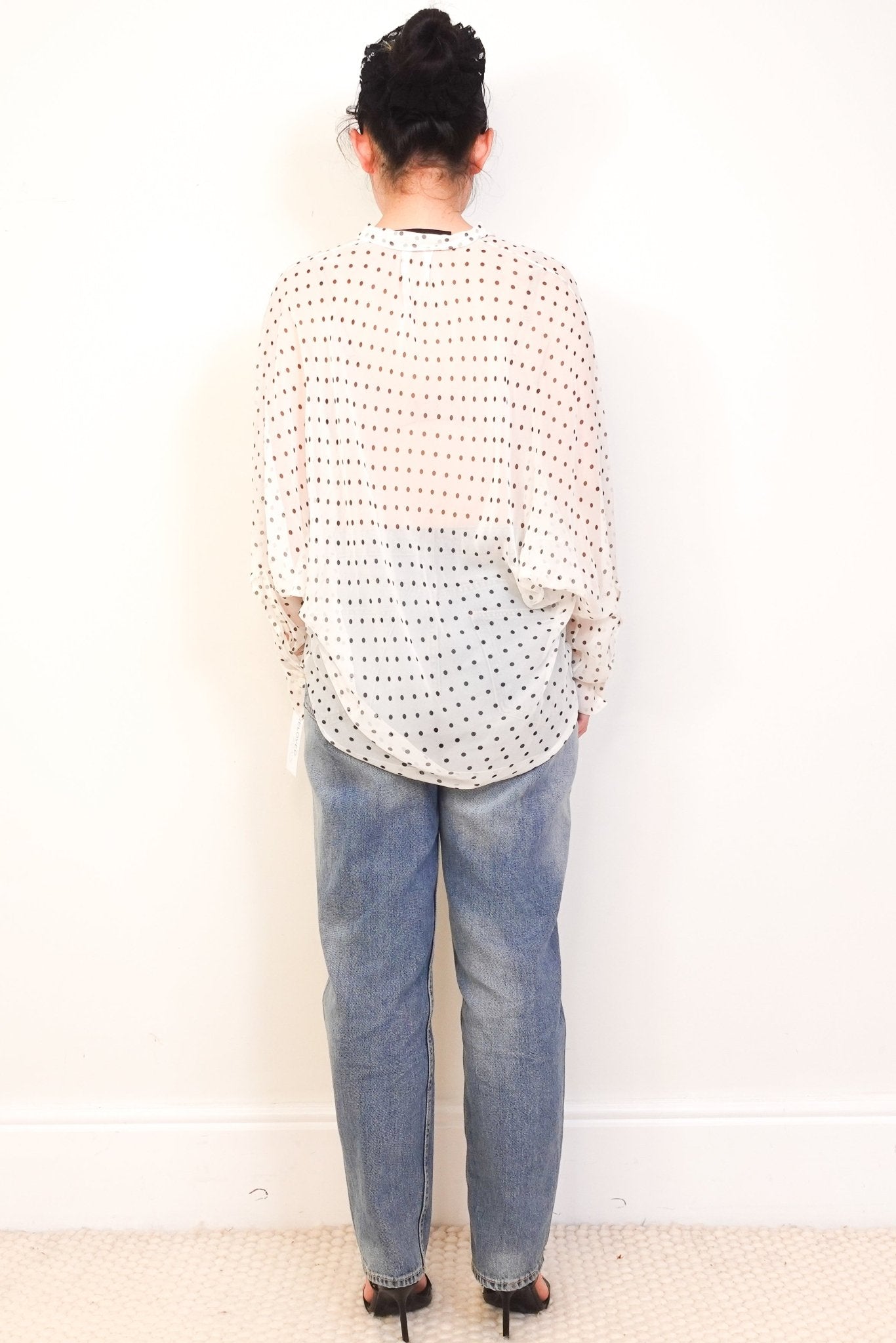 Alexandre Vauthier White Sheer Polka Dot Shirt RRP £755 | Authentic Preloved - Reloved Again