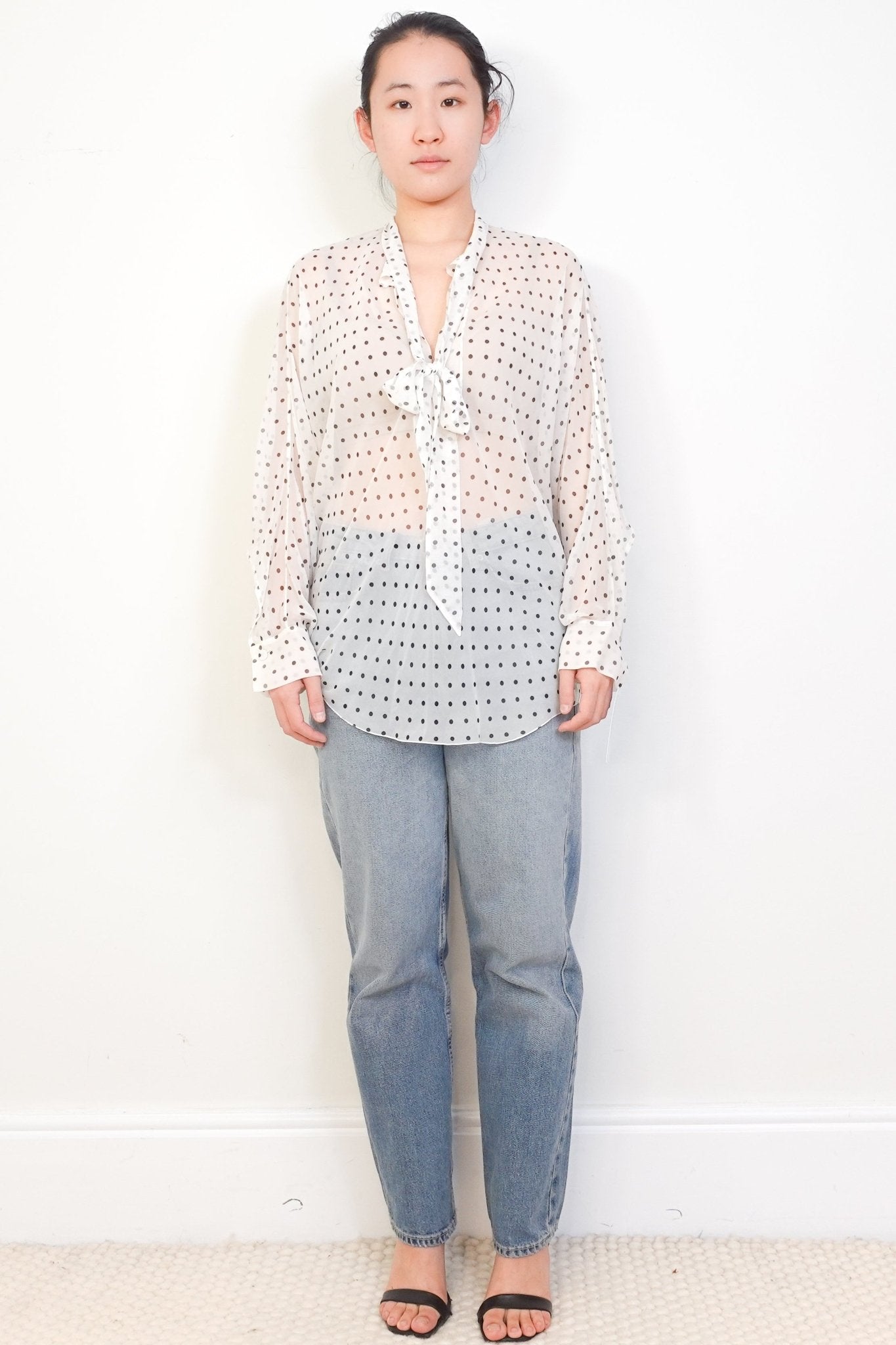 Alexandre Vauthier White Sheer Polka Dot Shirt RRP £755 | Authentic Preloved - Reloved Again