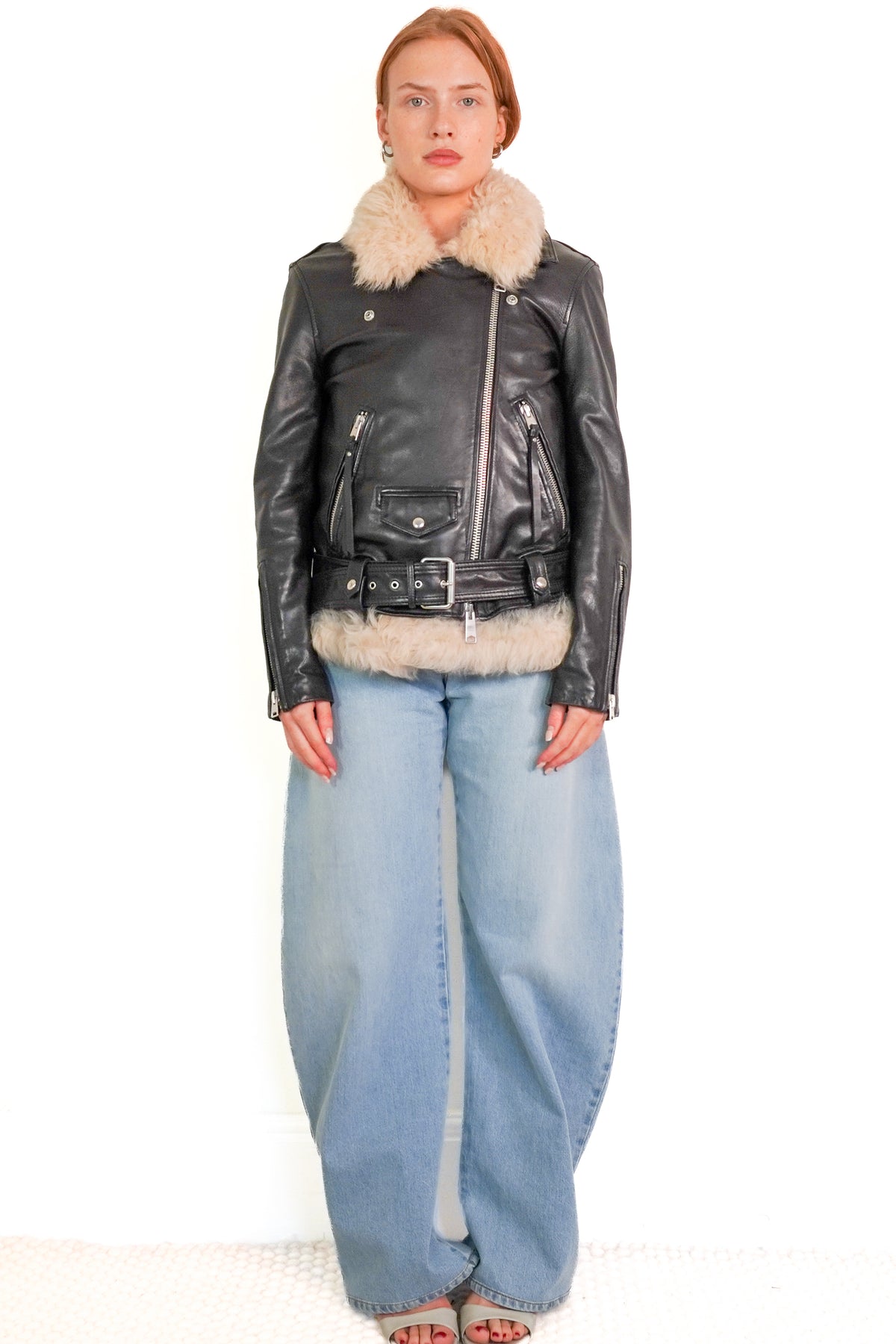 AllSaints Luna 4-in-1 Shearling Biker Jacket front