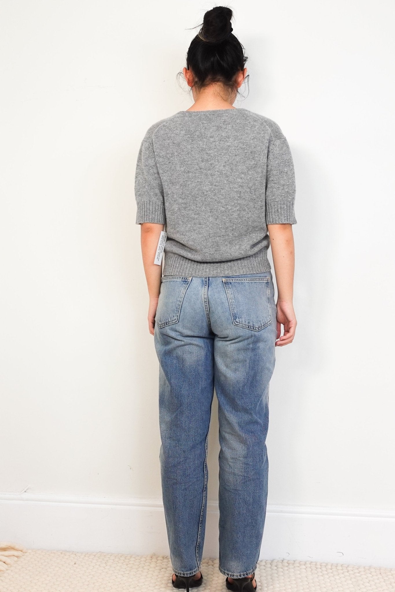 Allude Light Grey Cashmere Short Sleeve Top RRP £270 | Authentic Preloved - Reloved Again