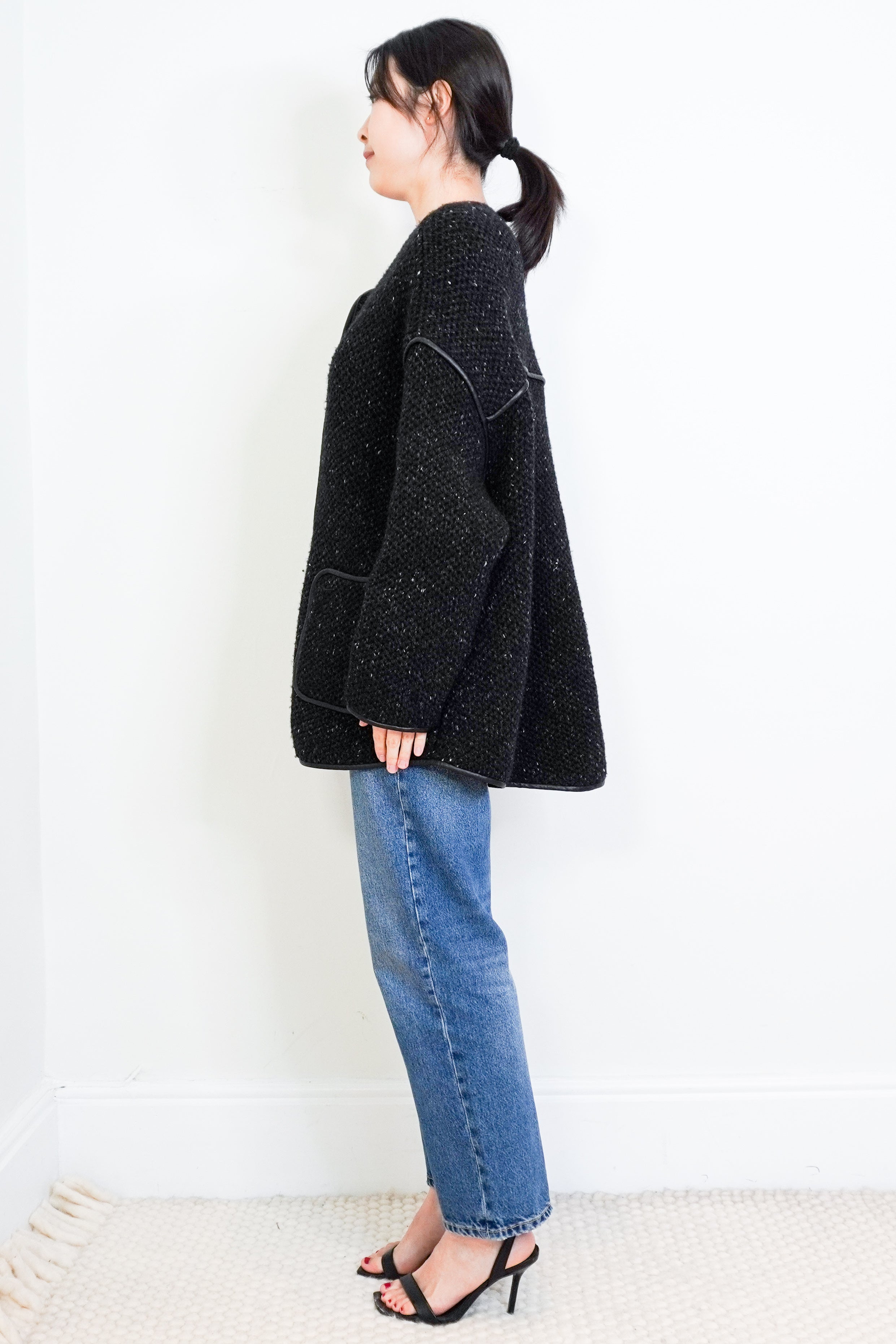 Altuzarra-Black-Knitted-Jacket-side-picture-Chelsea-London