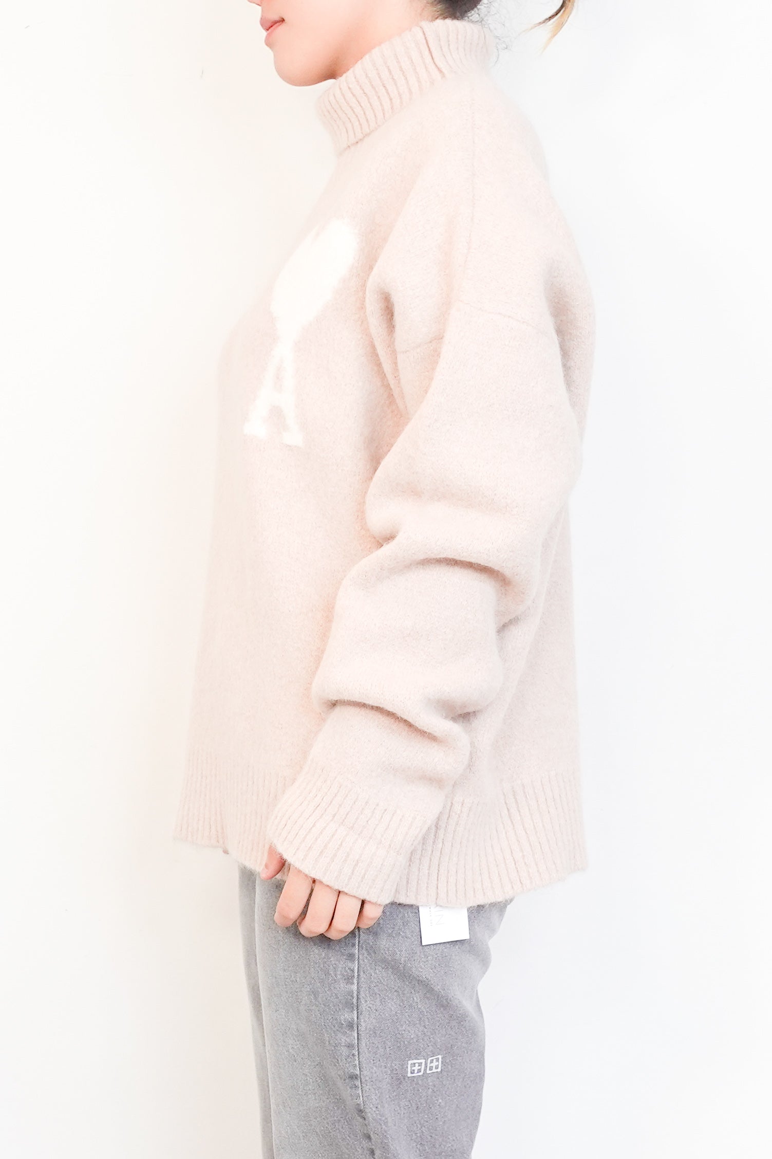 Ami-Pink-Alpaca-Roll-Neck-side-picture