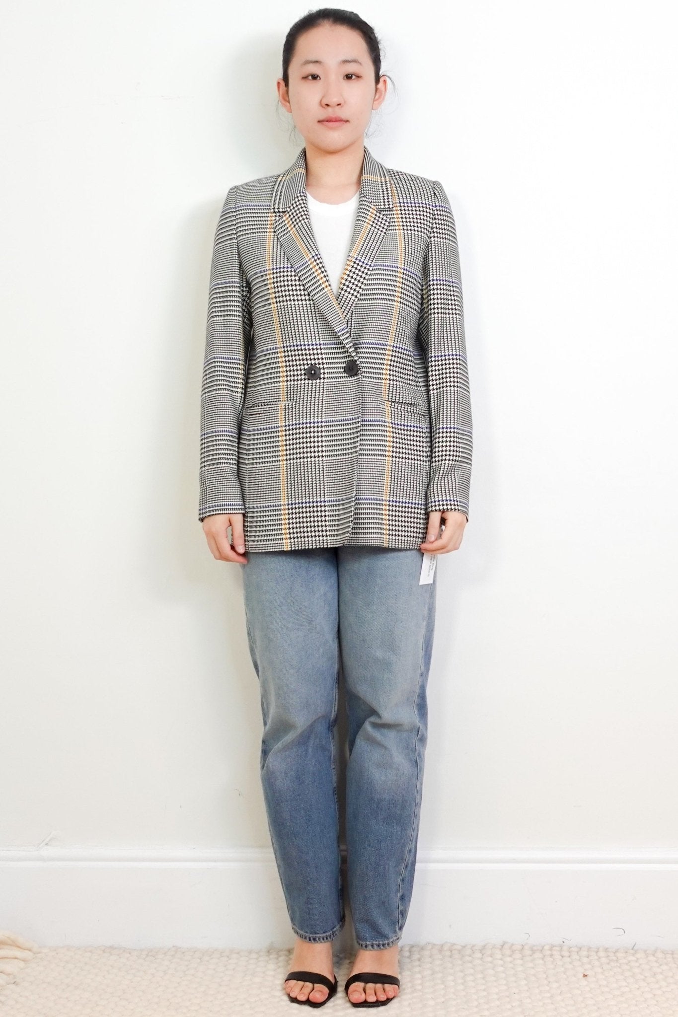 Anine Bing Grey Houndstooth Blazer RRP £550 | Authentic Preloved - Reloved Again