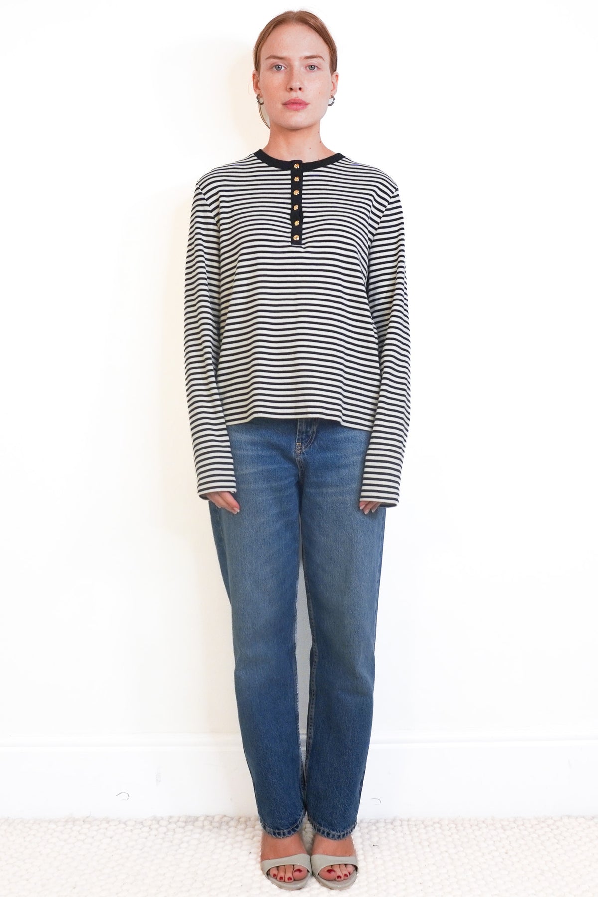 Anine Bing Alessia Striped Long Sleeve Knit (RRP £160) | Authentic Preloved - Reloved Again