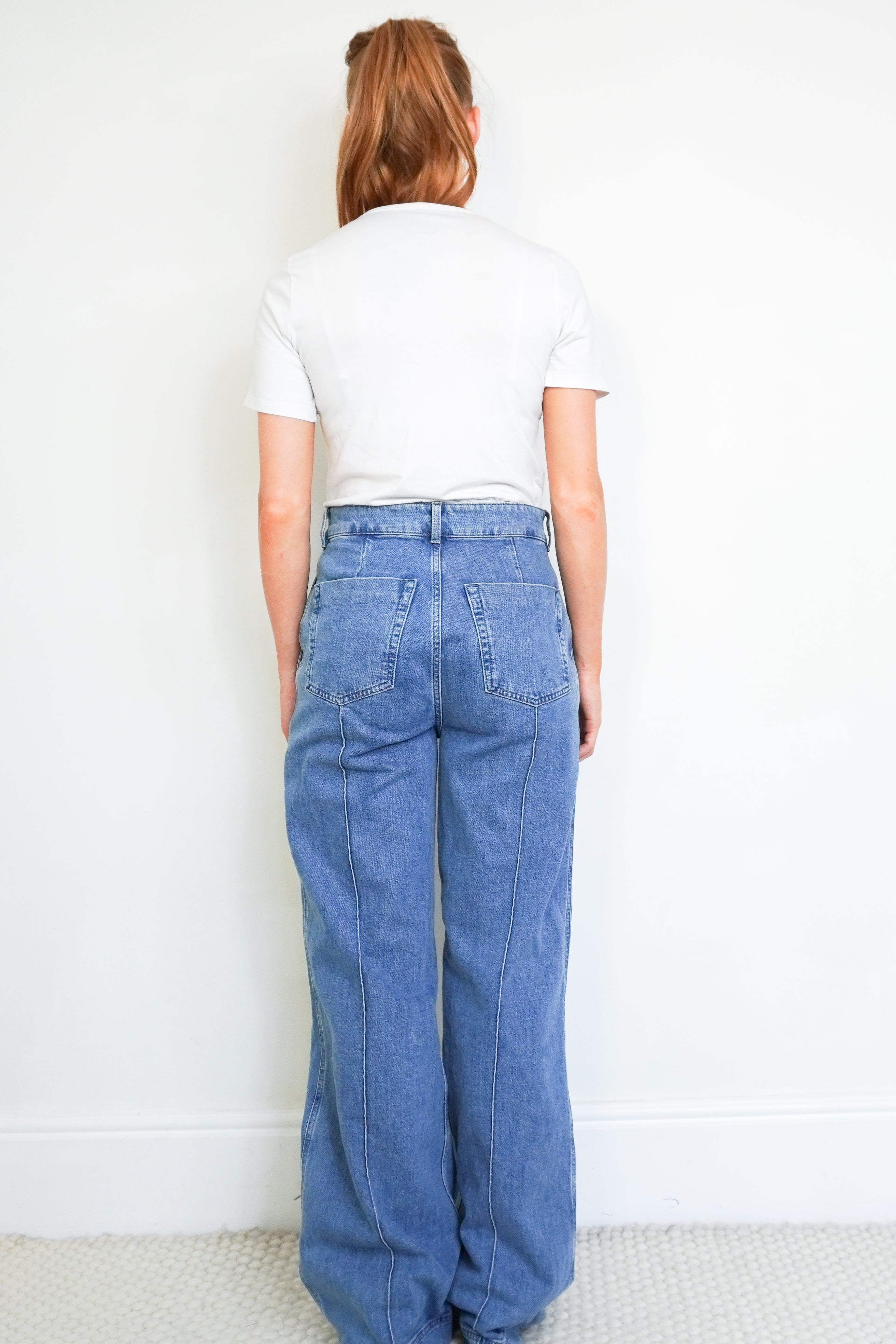 Another Tomorrow Wide-Leg Jeans – Light Blue back photo chelsea london