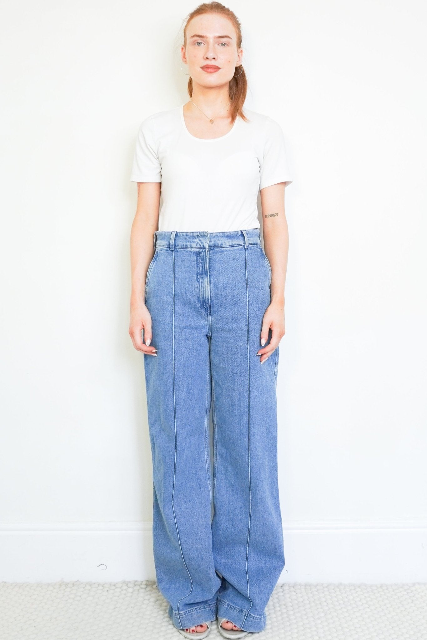 AnotherTomorrow Blue Wide Leg Jeans (RRP £400) | Authentic Preloved - Reloved Again