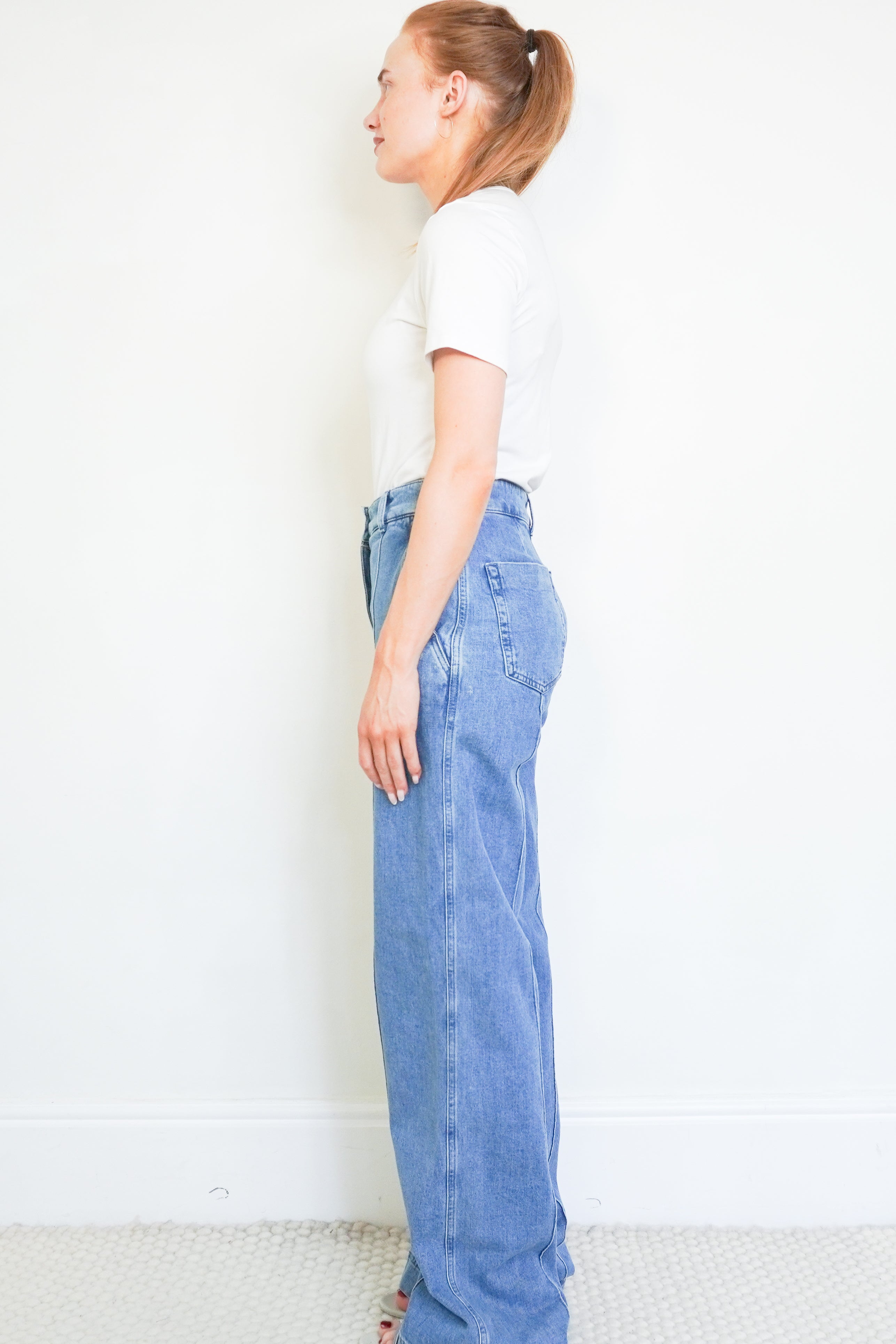 Another Tomorrow Wide-Leg Jeans – Light Blue side photo chelsea london