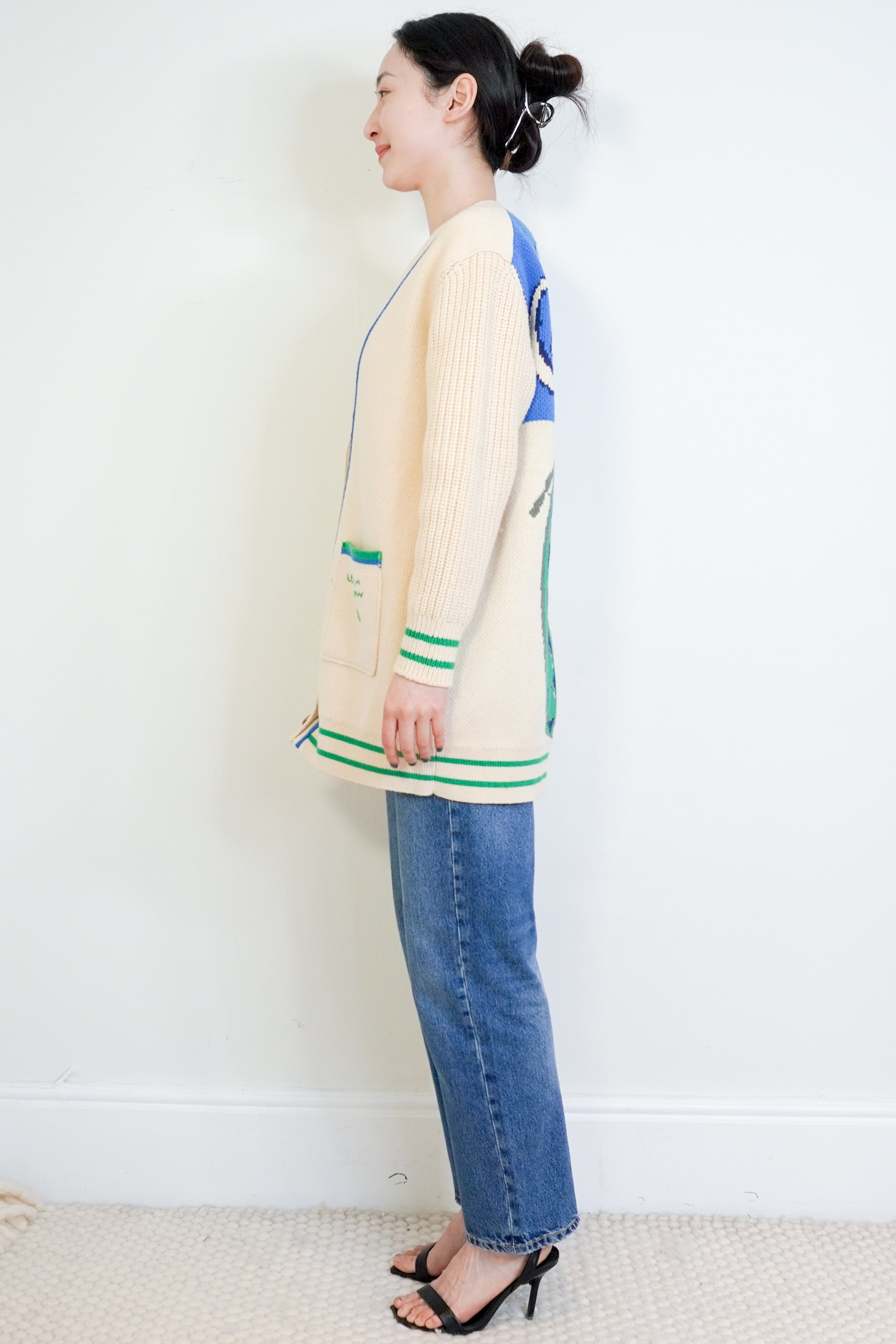 Anthropologie-Cream-Long-Cardigan-side-picture-Chelsea-London