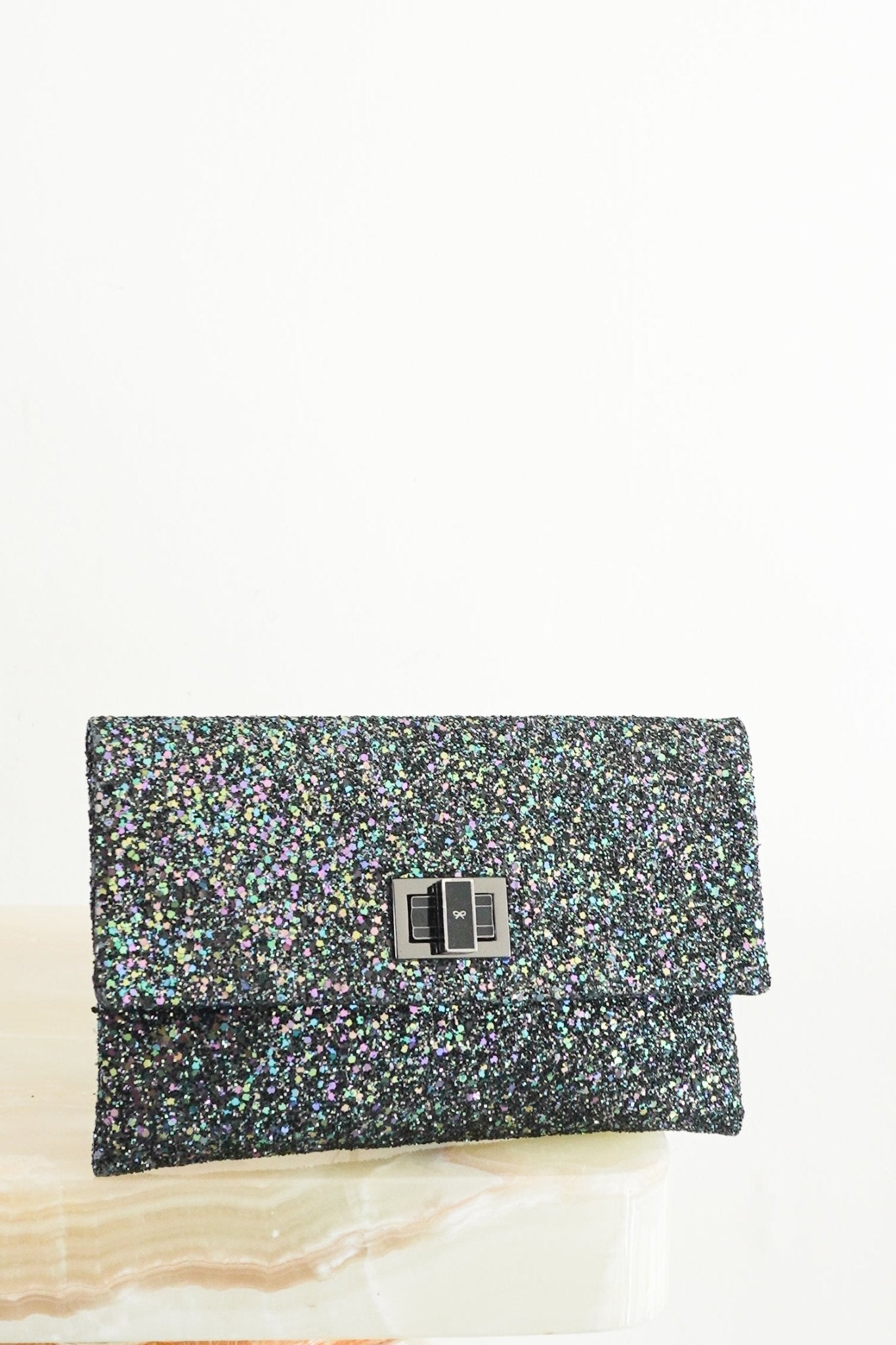 Anya Hindmarch Blue Sequin Clutch Bag RRP £285 | Authentic Preloved - Reloved Again