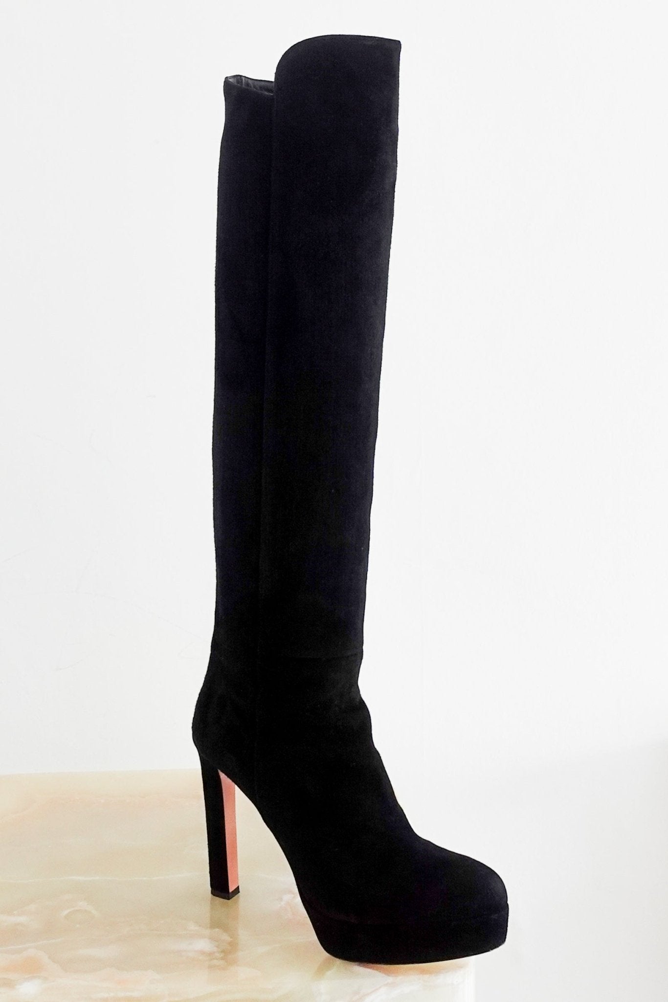 Aquazzura Black Knee High Suede Boots RRP £800 | Authentic Preloved - Reloved Again