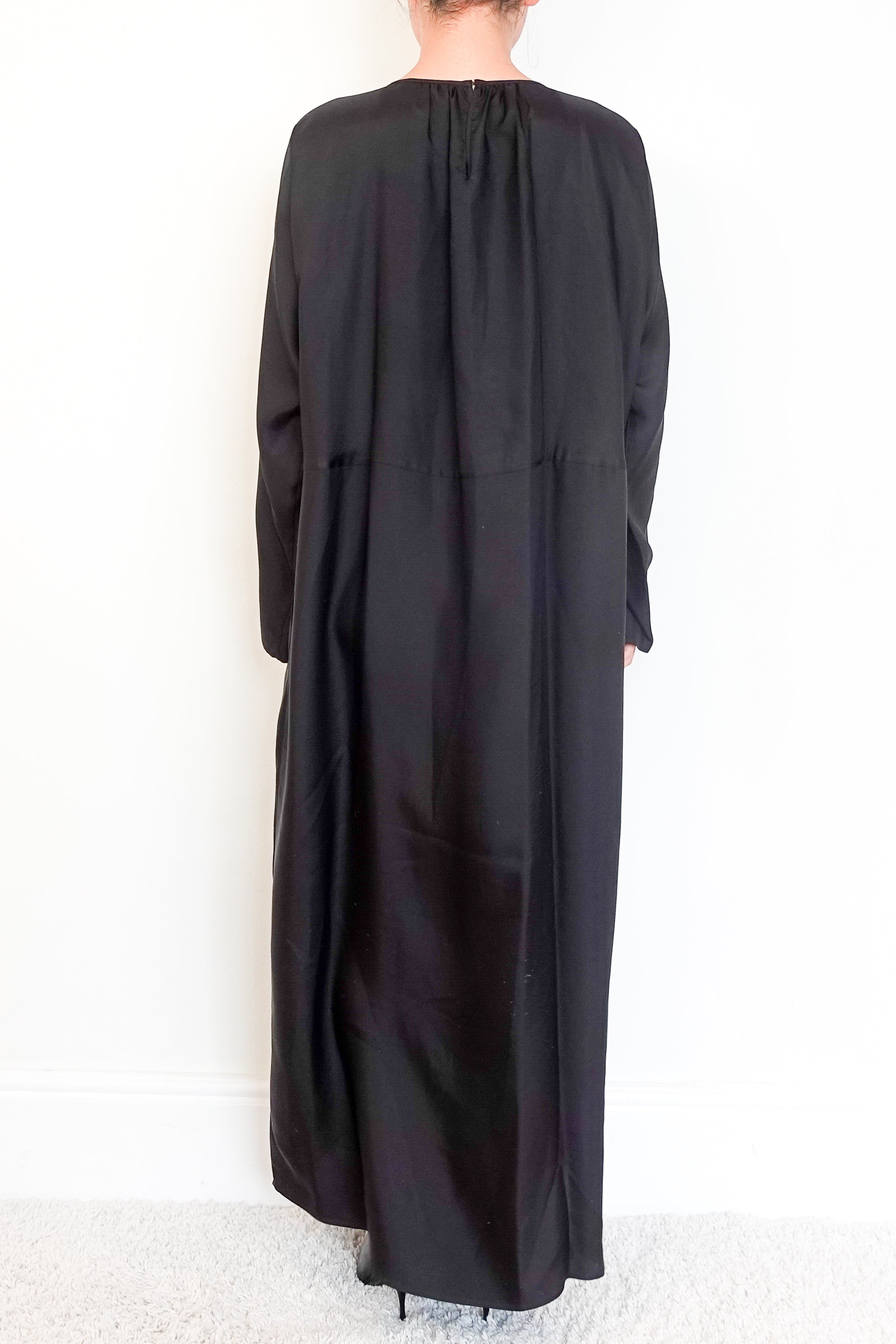Asceno Black Pure Silk Kaftan Maxi Dress RRP £375 | Authentic Preloved
